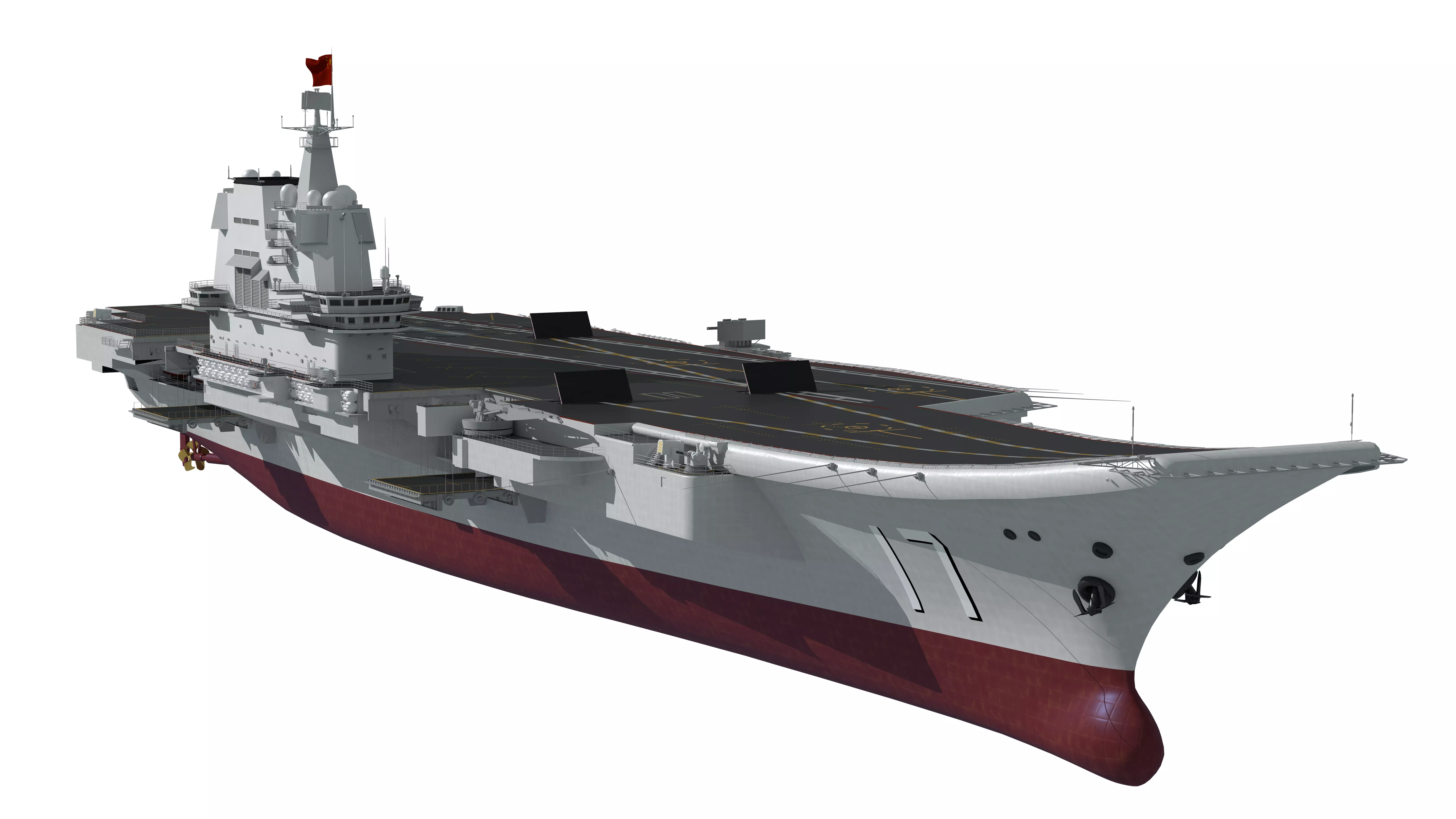 Chinese aircraft carriers CV16 CV17 CV18 with carrier-based 3D model_51