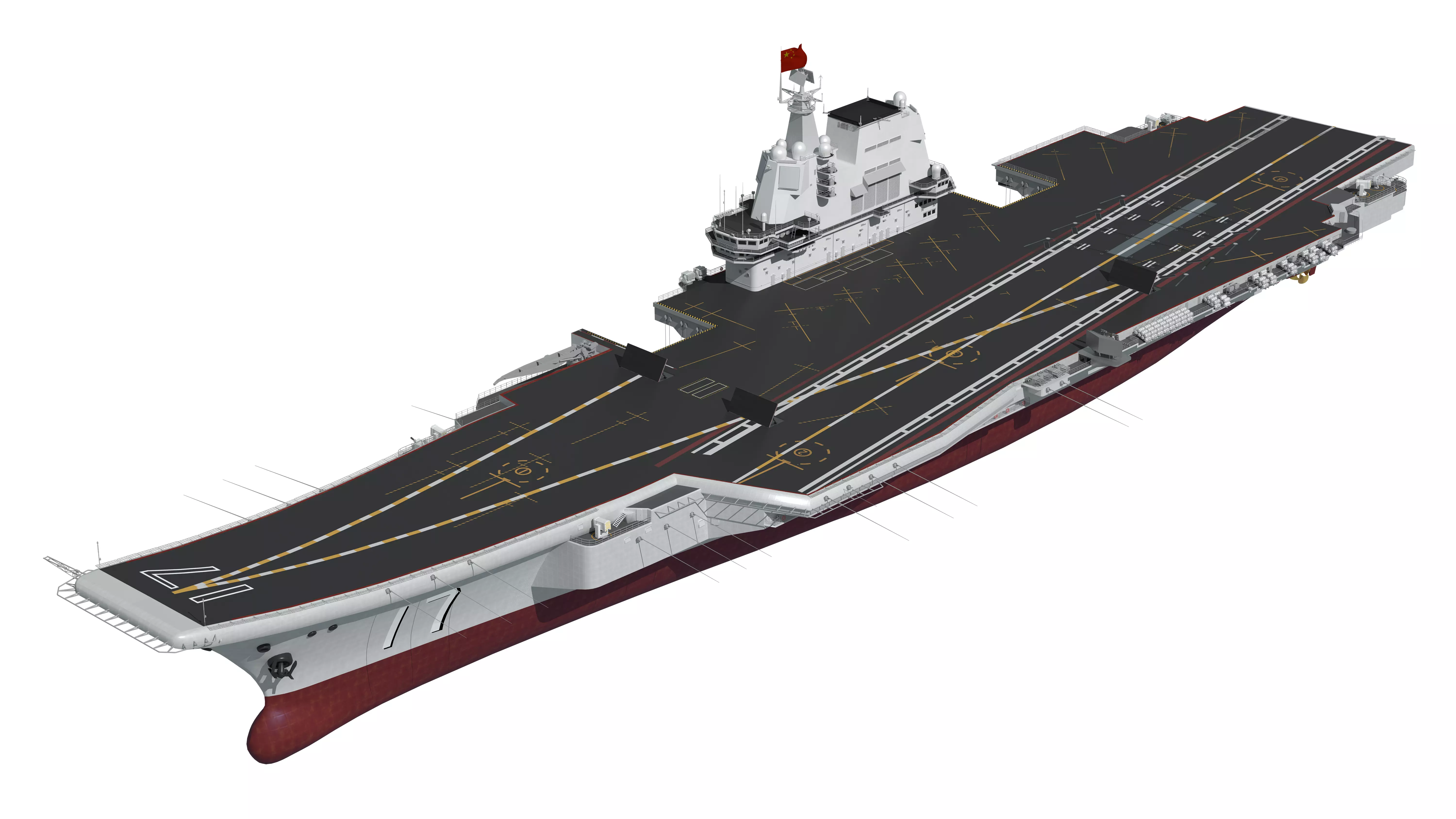 Chinese aircraft carriers CV16 CV17 CV18 with carrier-based 3D model_46