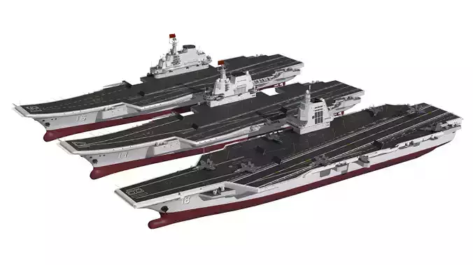 Chinese aircraft carriers CV16 CV17 CV18 with carrier-based 