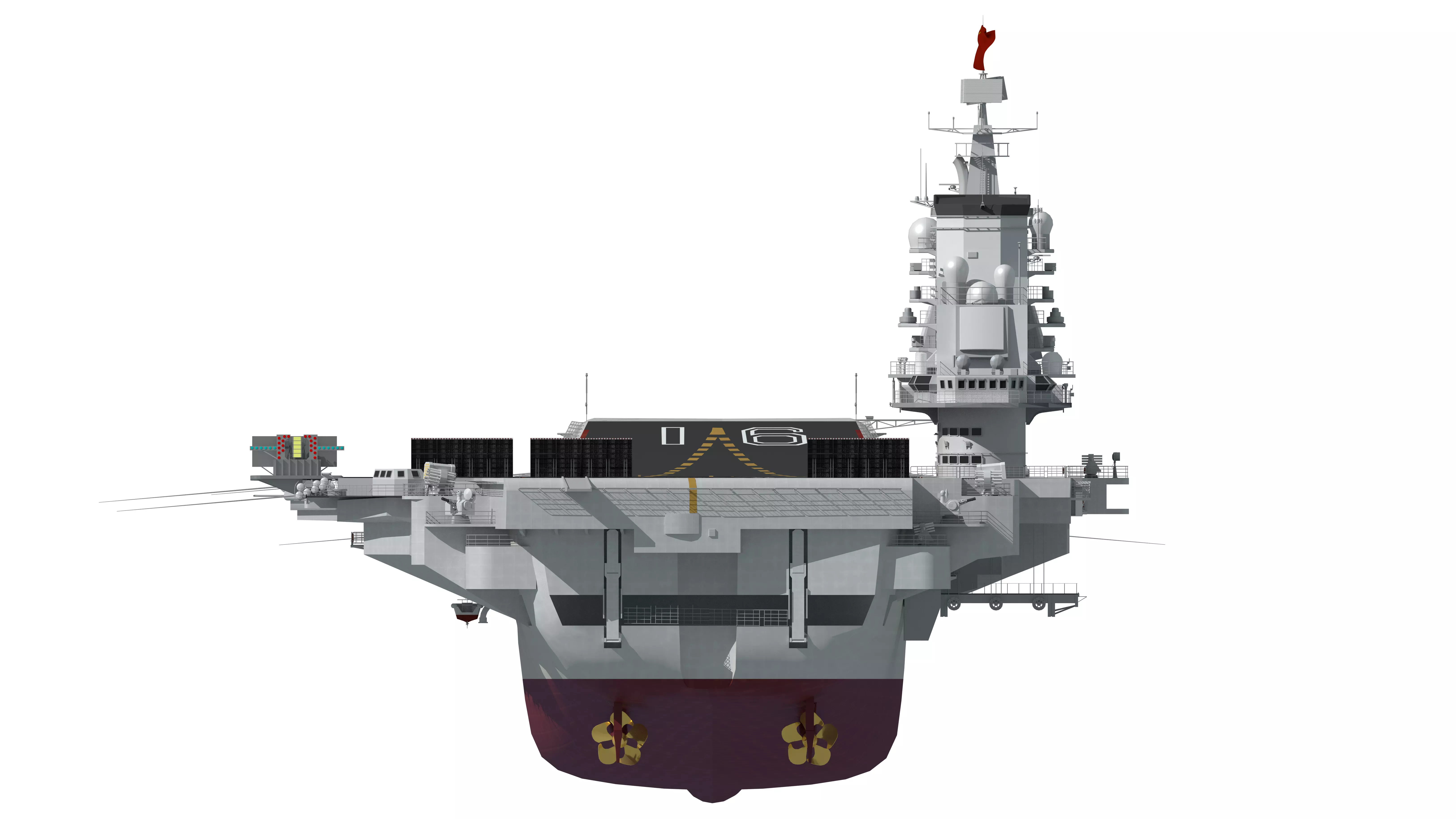 Chinese aircraft carriers CV16 CV17 CV18 with carrier-based 3D model_26