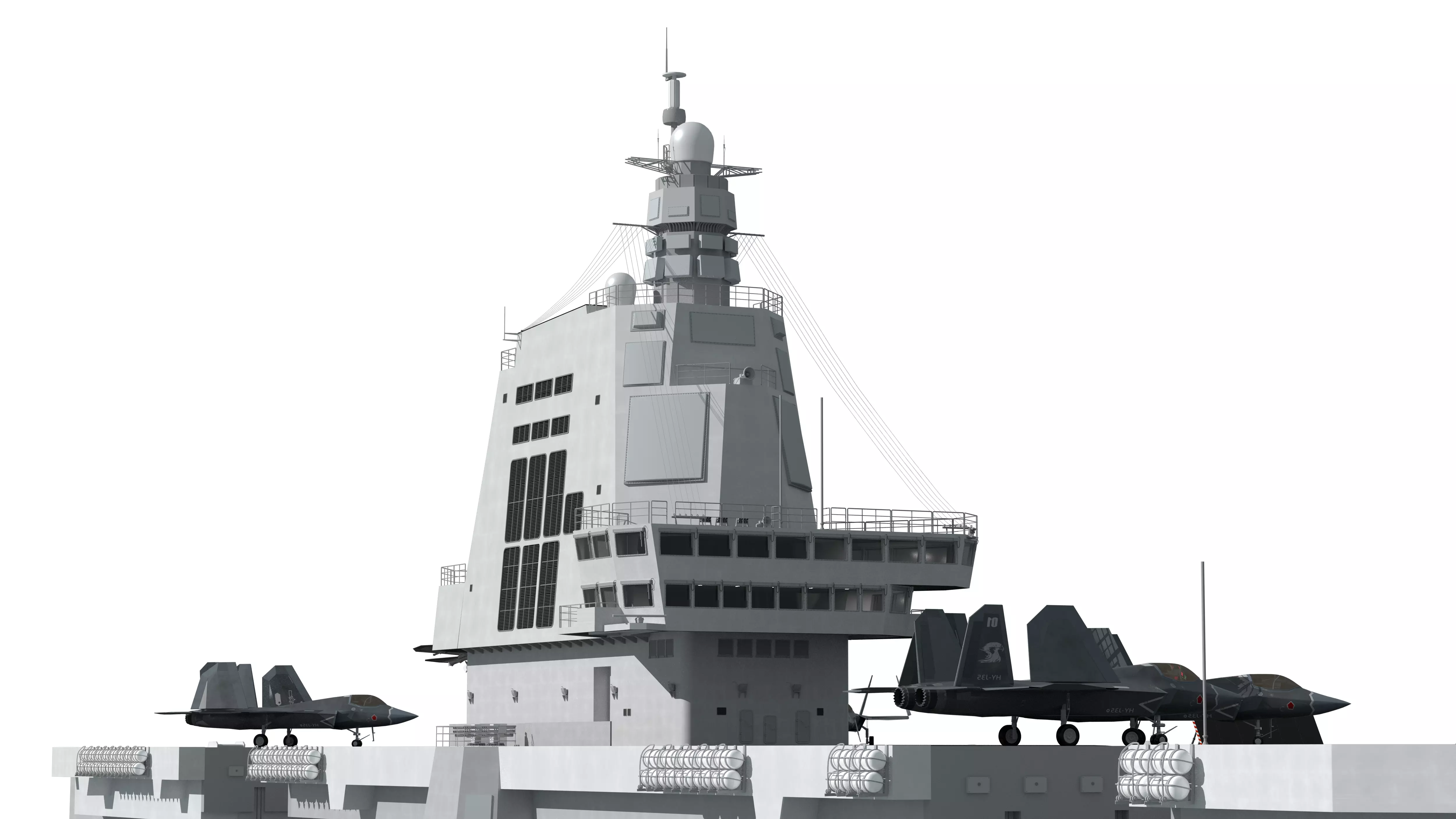 Chinese aircraft carriers CV16 CV17 CV18 with carrier-based 3D model_14
