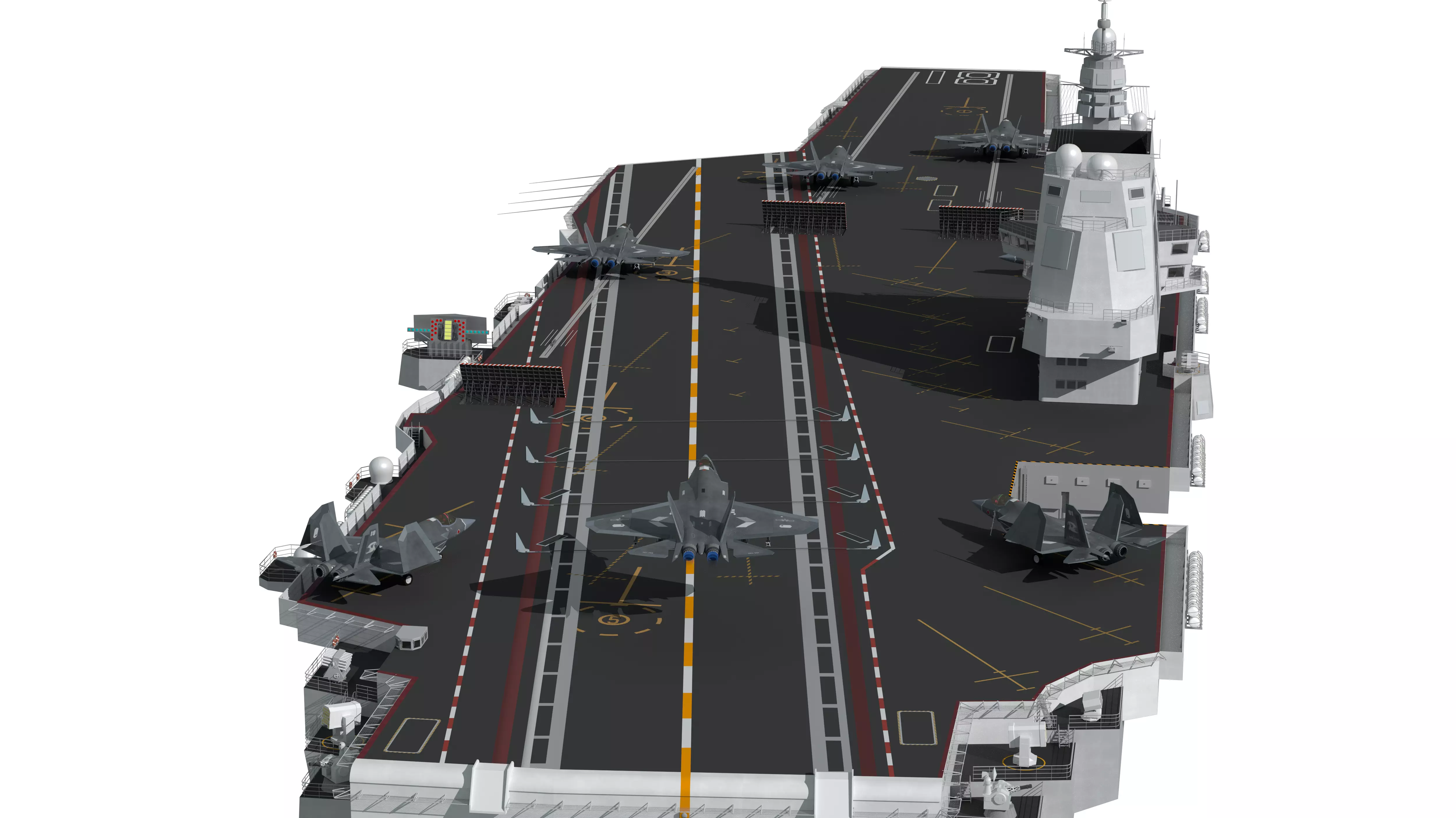 Chinese aircraft carriers CV16 CV17 CV18 with carrier-based 3D model_35