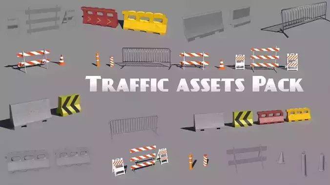 Ultimate Low-Poly Road Pack for Game Development Low-poly 3D model