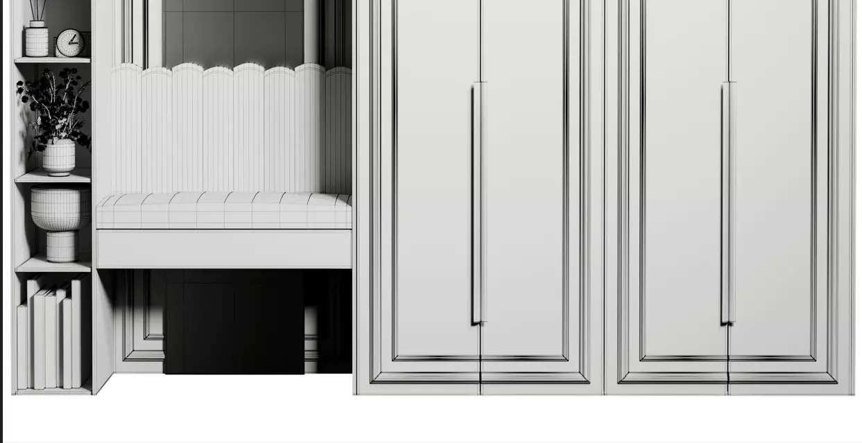 Hallway in a Classic Wardrobe style 16 3D model_9