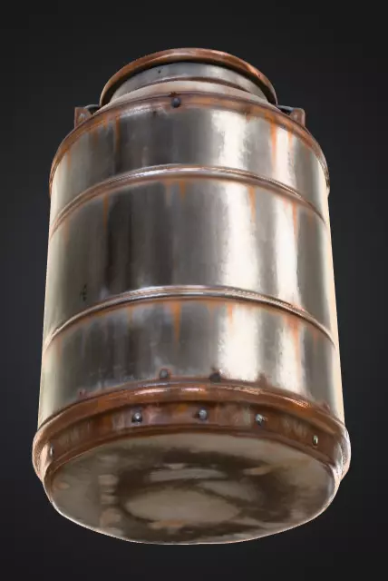 Industrial Metal Canister Rusty Low-poly 3D model_8