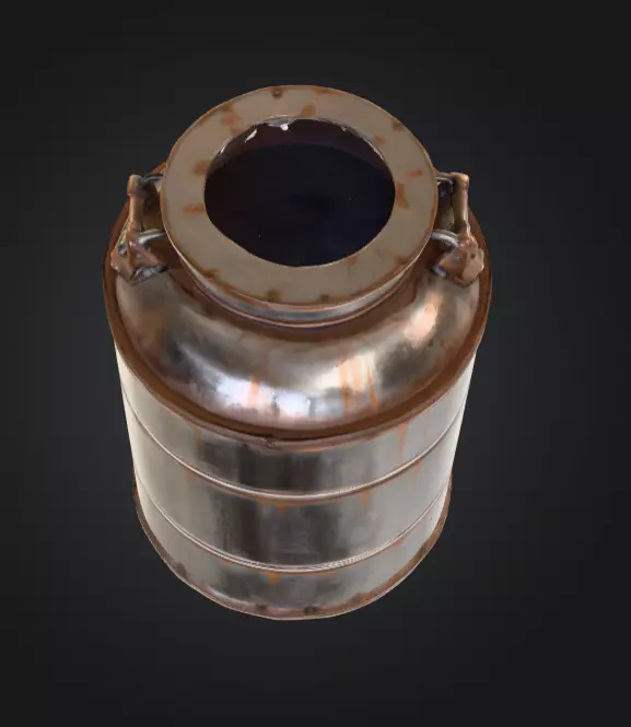 Industrial Metal Canister Rusty Low-poly 3D model_12