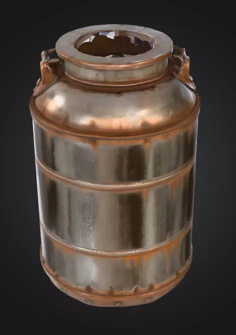 Industrial Metal Canister Rusty Low-poly 3D model_5