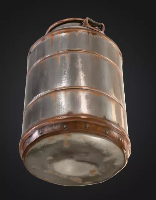 Industrial Metal Canister Rusty Low-poly 3D model_14