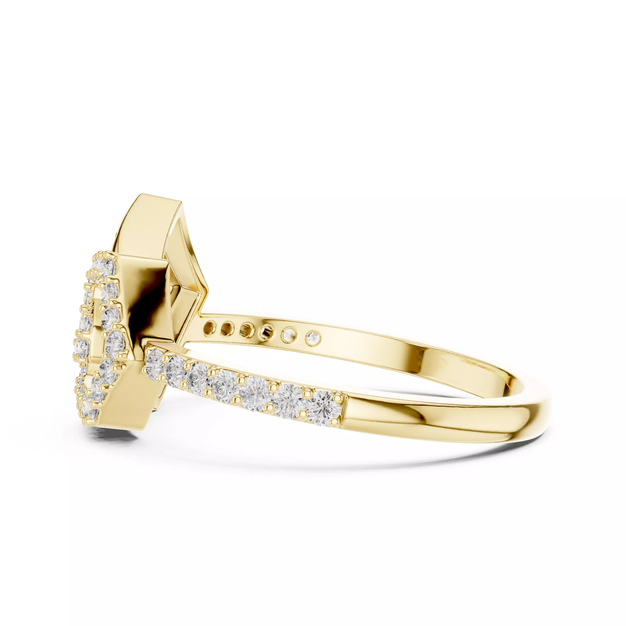 Round Cut Diamond Engagement Wedding Ring 3DM STL Video 3D print model_8