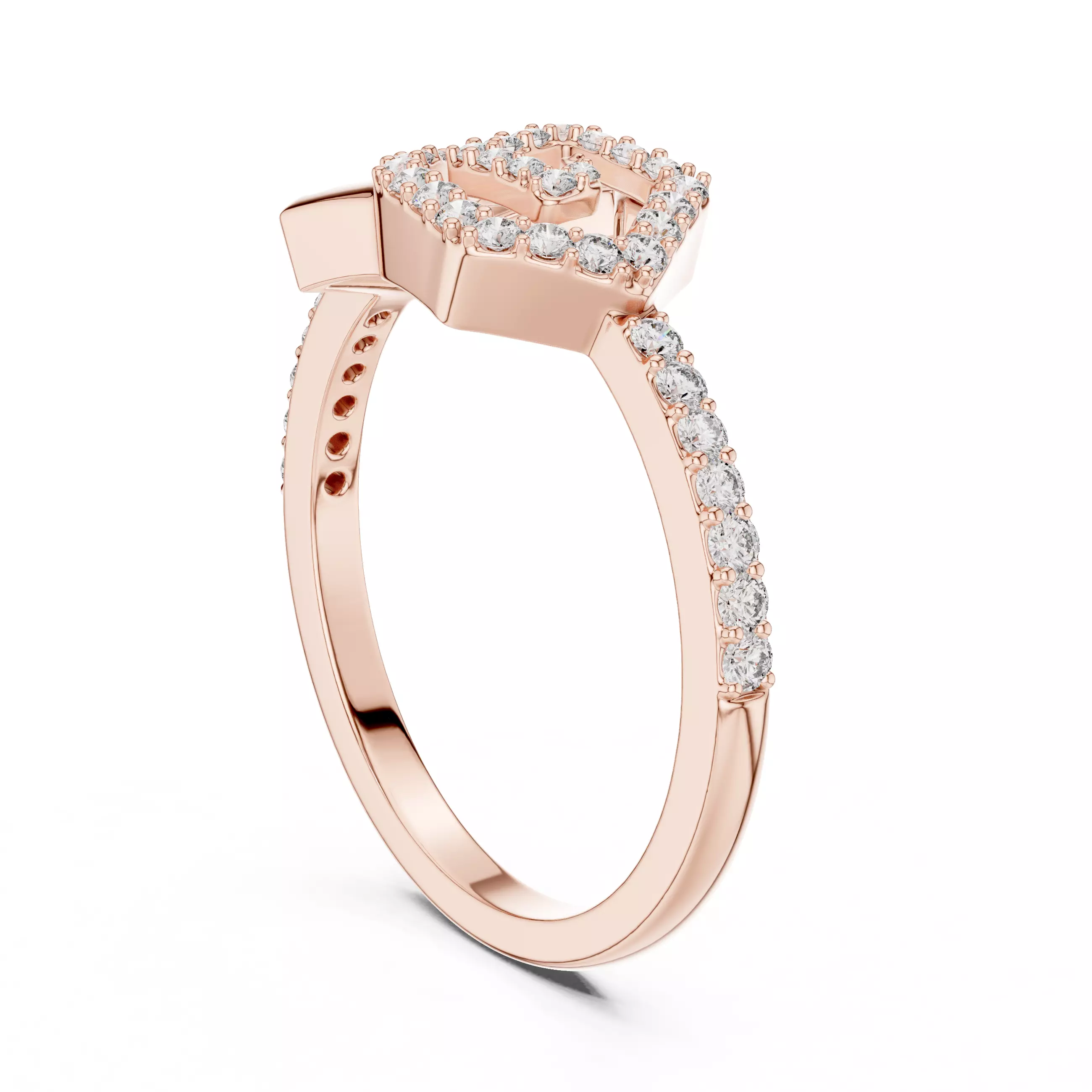 Round Cut Diamond Engagement Wedding Ring 3DM STL Video 3D print model_3
