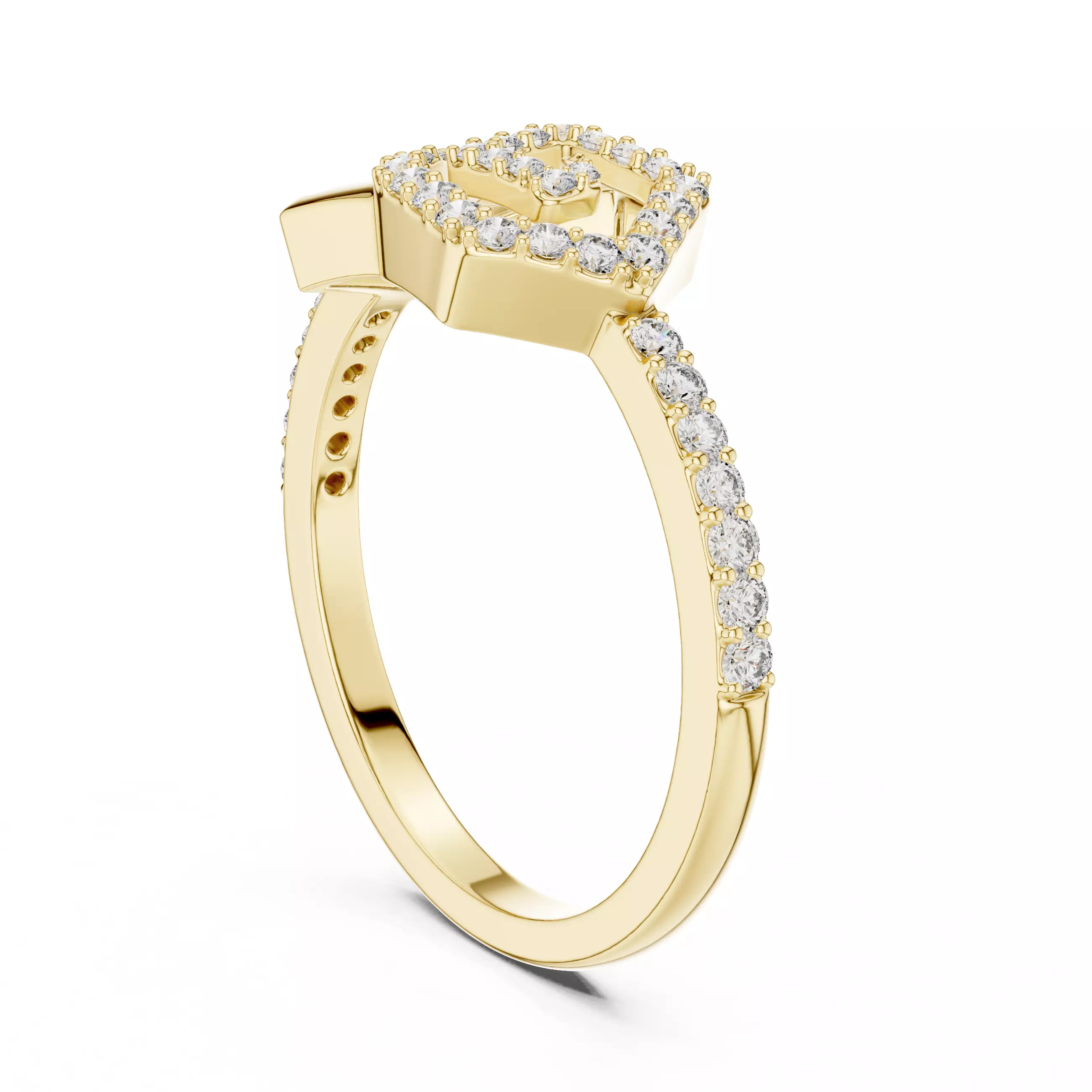 Round Cut Diamond Engagement Wedding Ring 3DM STL Video 3D print model_6