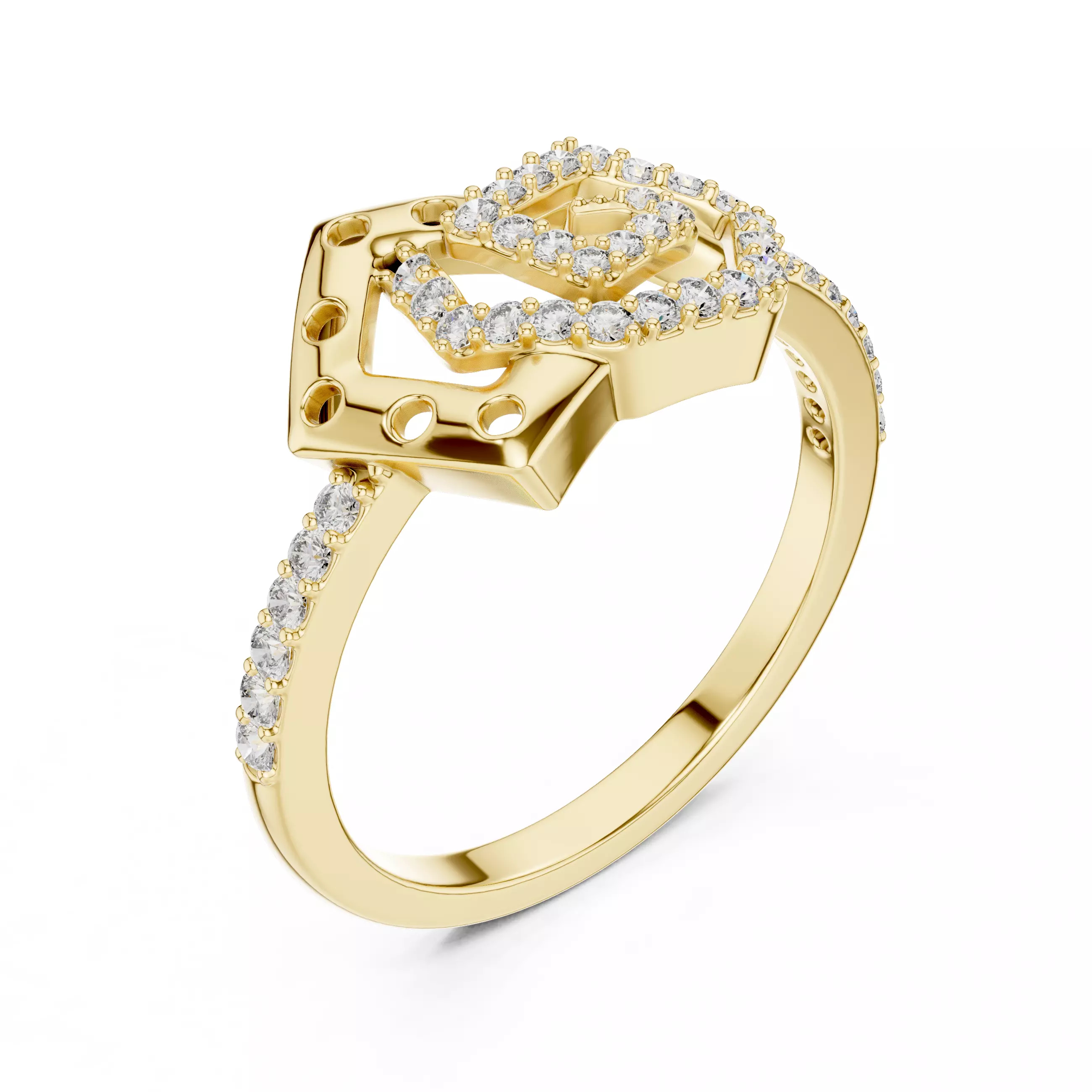 Round Cut Diamond Engagement Wedding Ring 3DM STL Video 3D print model_7