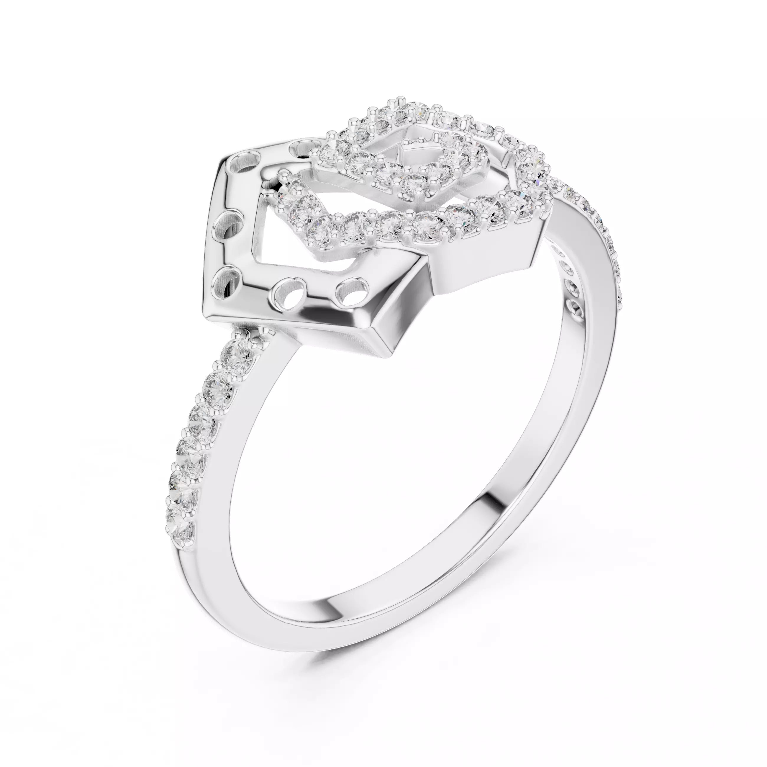 Round Cut Diamond Engagement Wedding Ring 3DM STL Video 3D print model_10