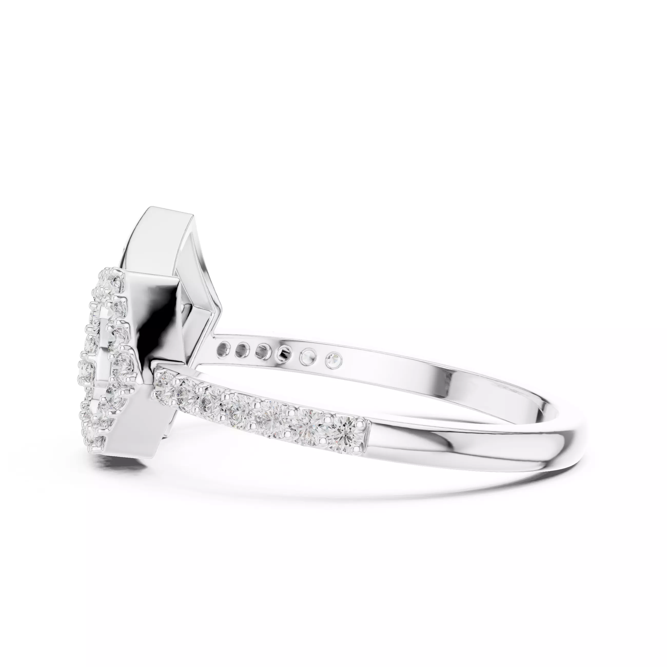 Round Cut Diamond Engagement Wedding Ring 3DM STL Video 3D print model_11