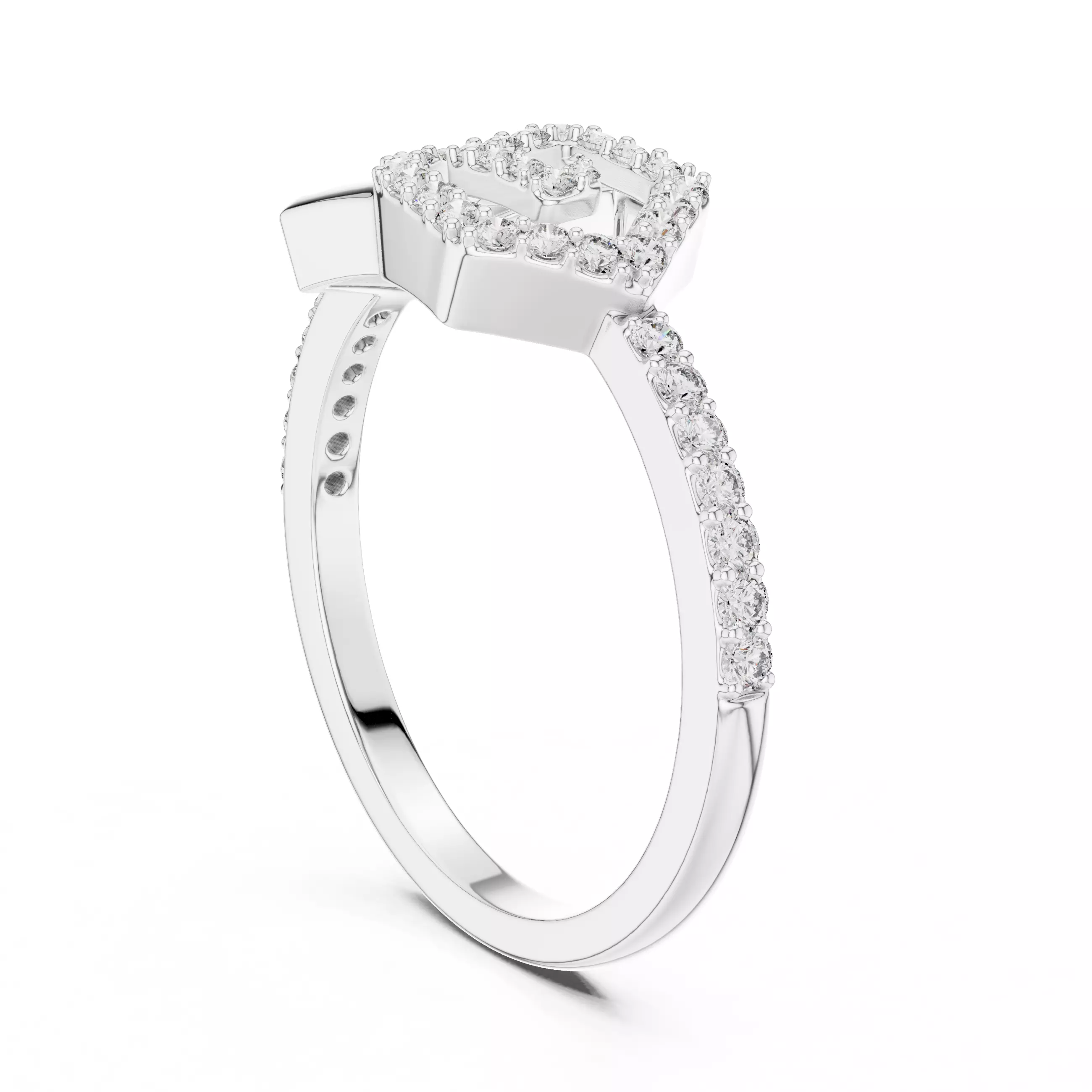 Round Cut Diamond Engagement Wedding Ring 3DM STL Video 3D print model_9