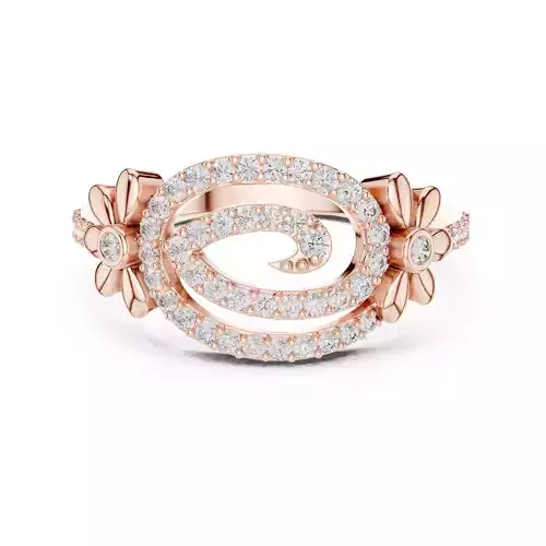Round Cut Diamond Floral Engagement Wedding Ring 3DM STL Video 3D print model Round Cut Diamond Floral Engagement Wedding Ring 3DM STL Video 3D print model