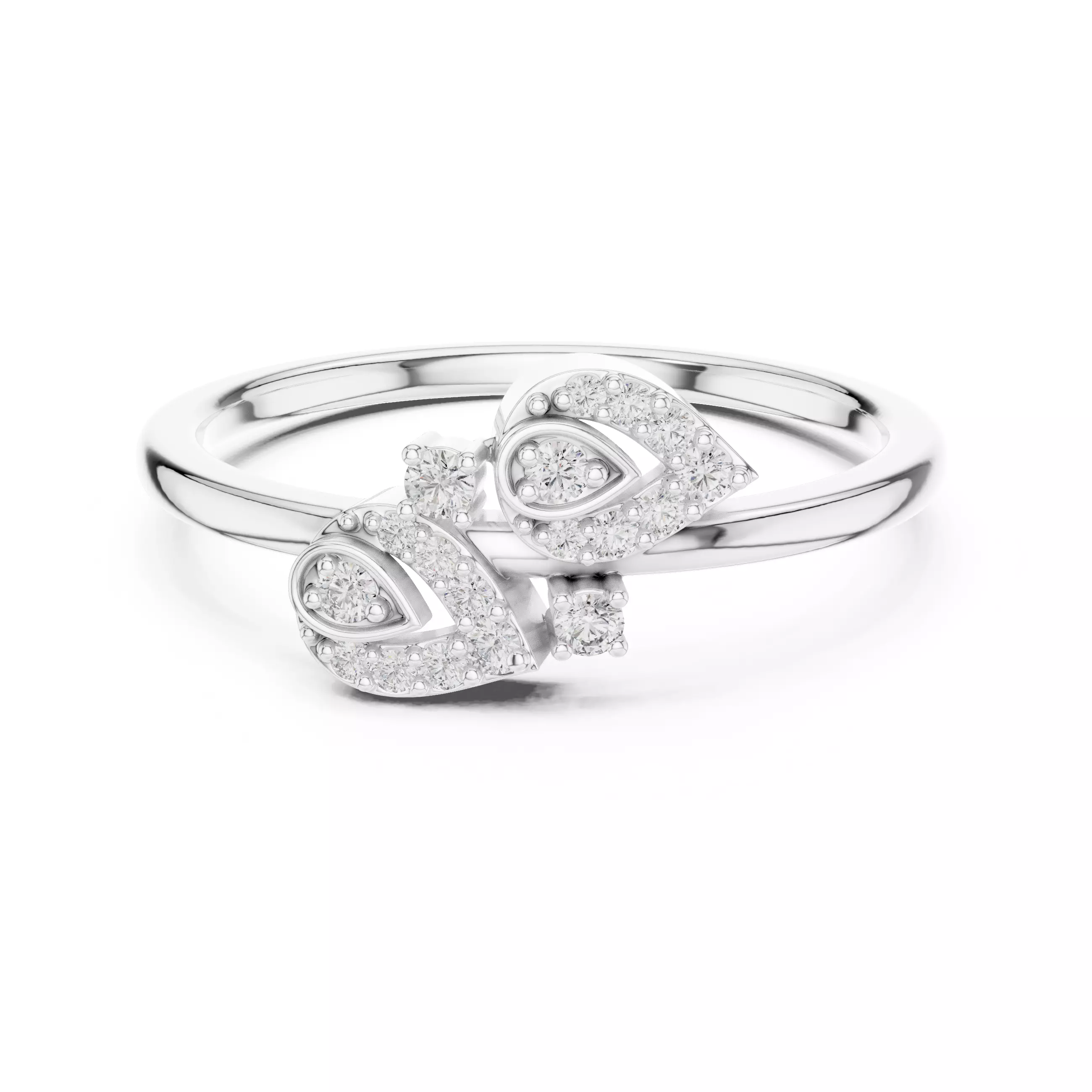 Round Cut Diamond Pear Shape Engagement Ring 3DM STL Video 3D print model_2