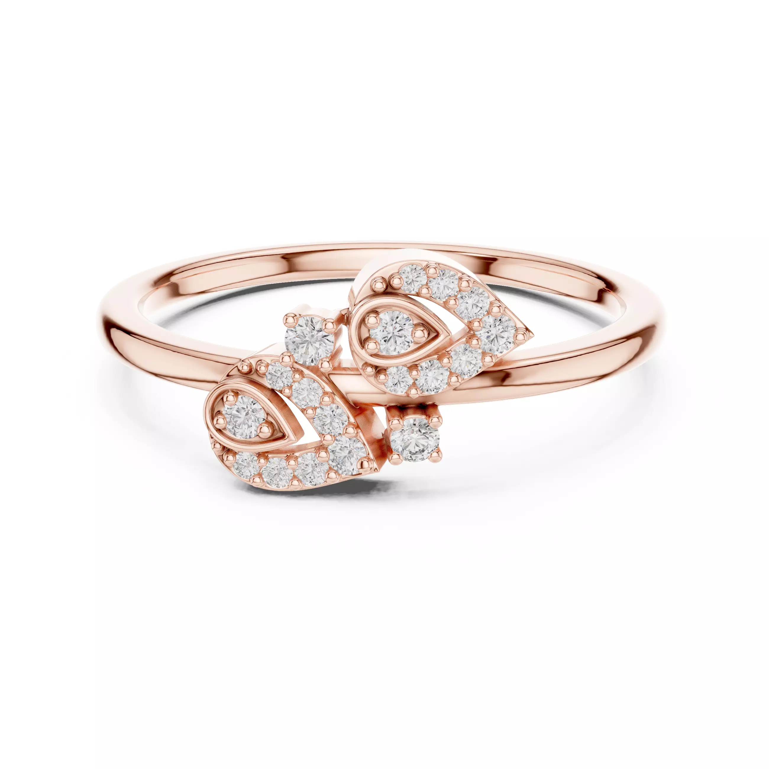 Round Cut Diamond Pear Shape Engagement Ring 3DM STL Video 3D print model_0