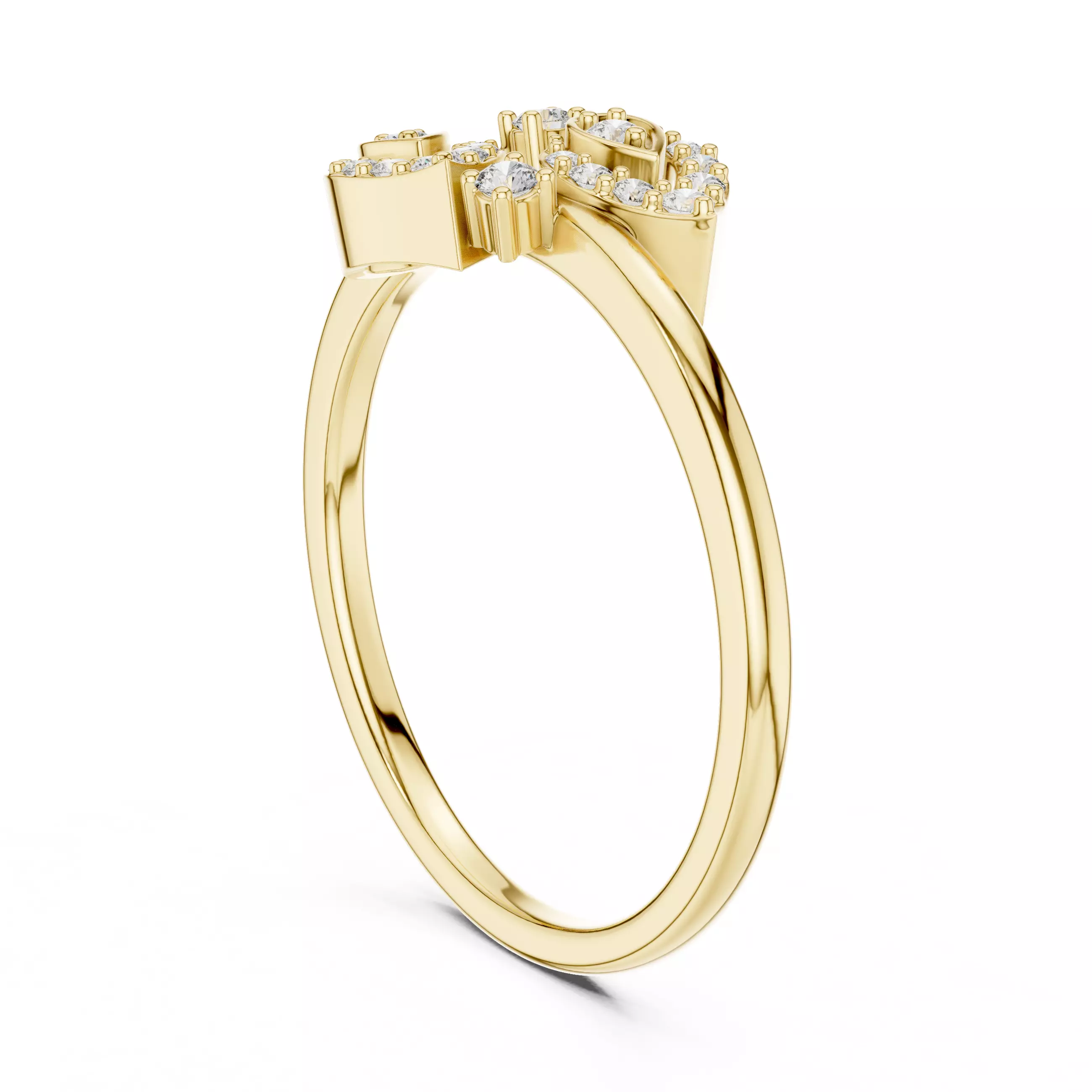 Round Cut Diamond Pear Shape Engagement Ring 3DM STL Video 3D print model_6