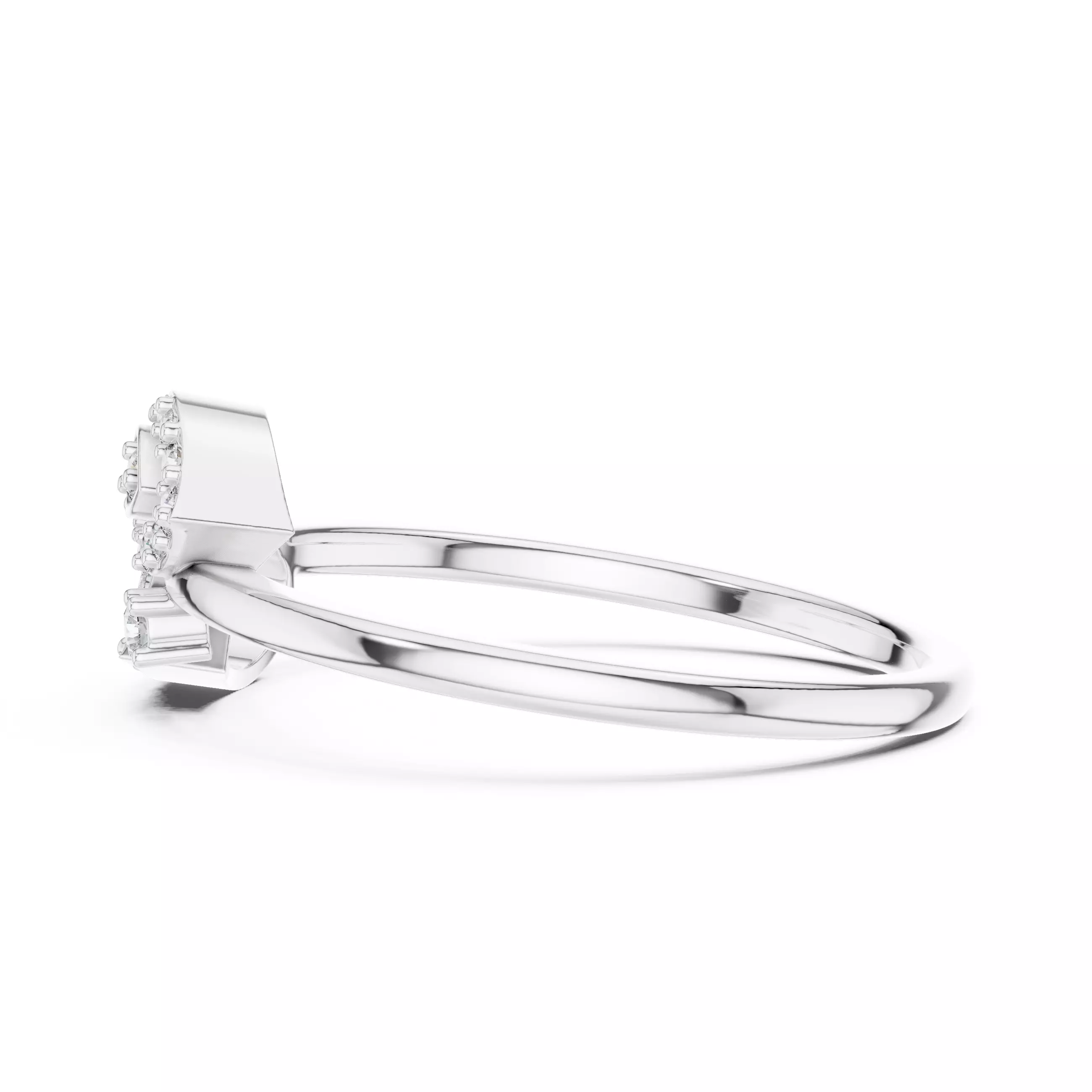 Round Cut Diamond Pear Shape Engagement Ring 3DM STL Video 3D print model_11