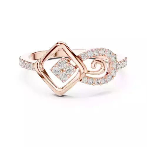 Square and Pear Shape Round Diamond Wedding Ring 3DM STL Video