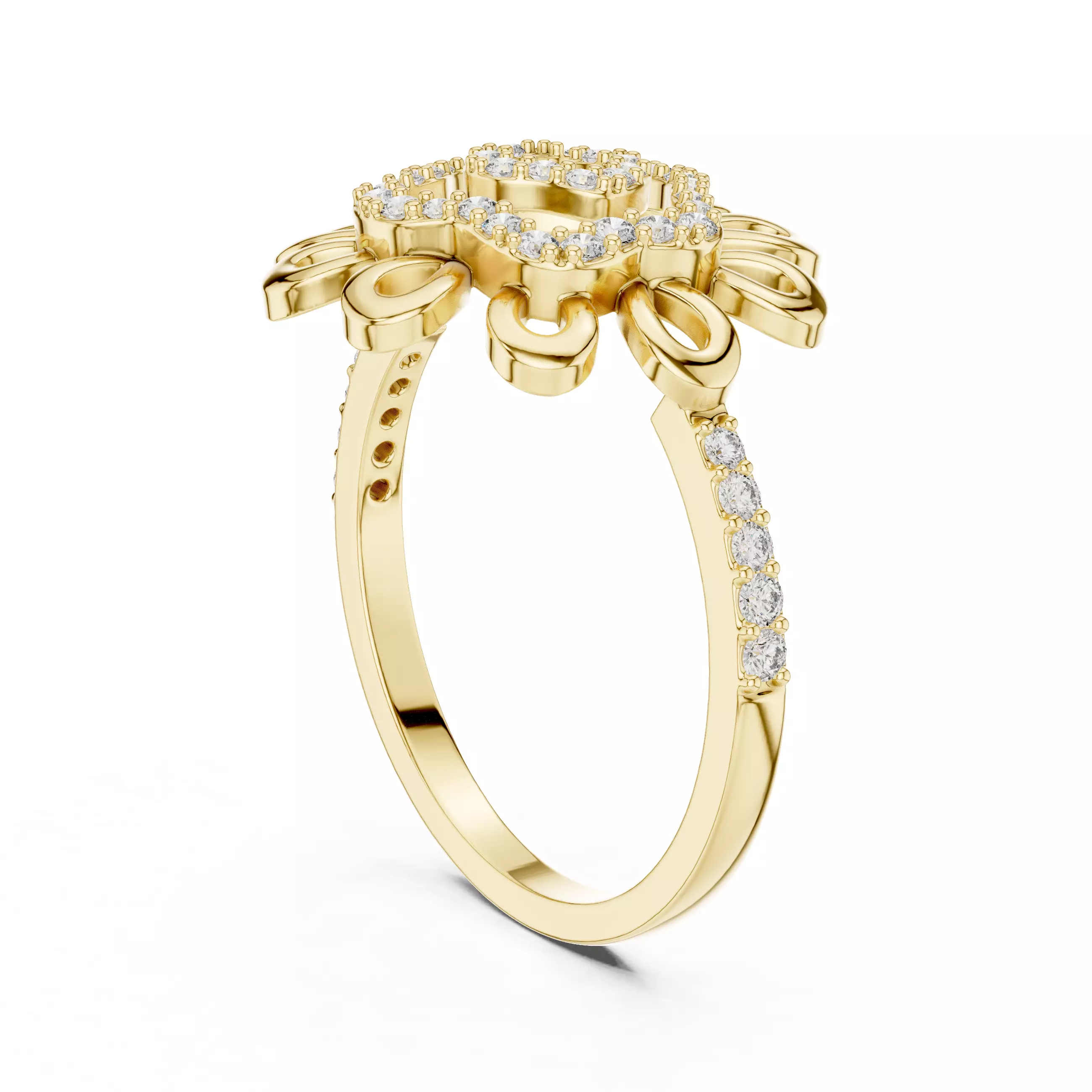 Round Cut Diamond Engagement Wedding Ring 3DM STL Video 3D print model_6