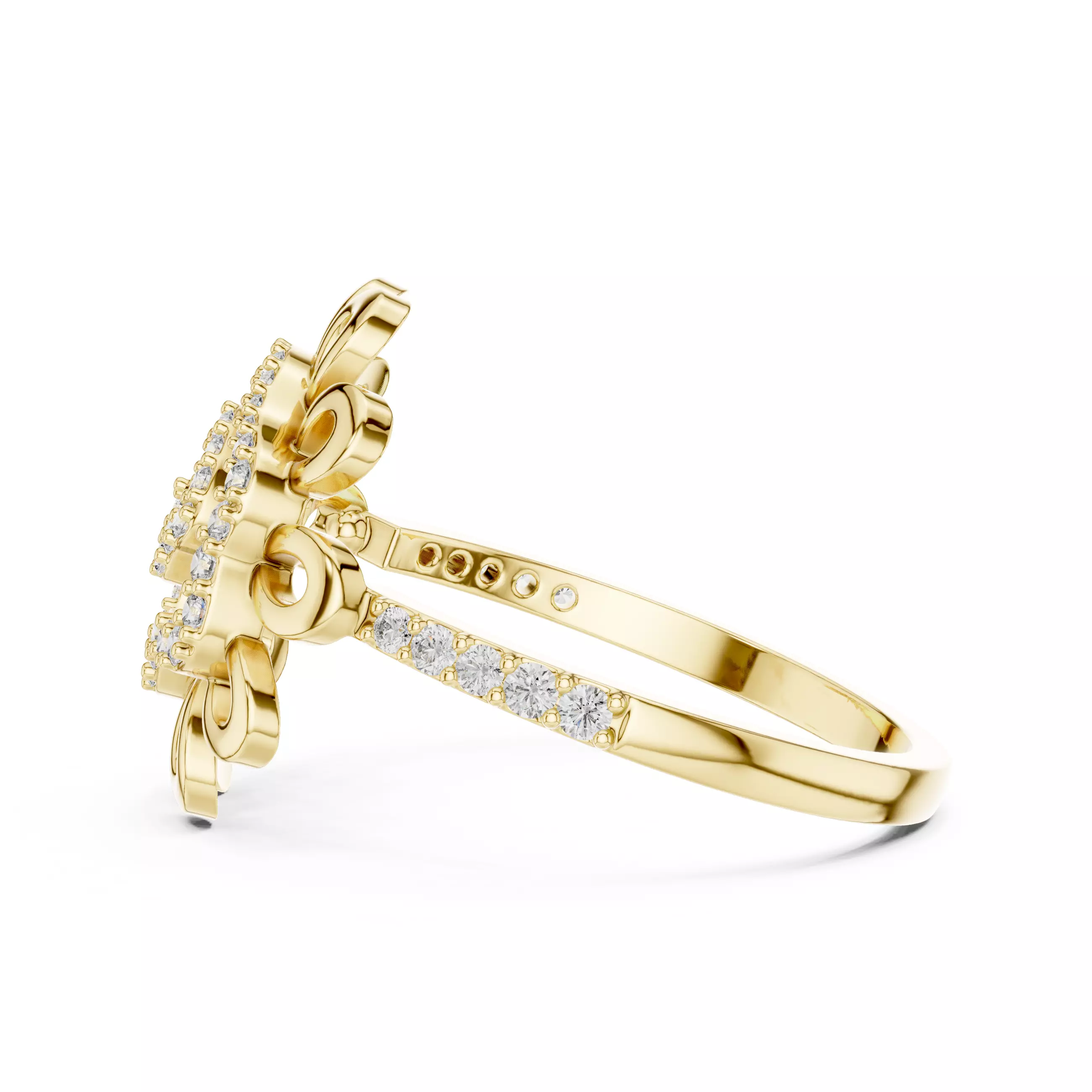 Round Cut Diamond Engagement Wedding Ring 3DM STL Video 3D print model_8