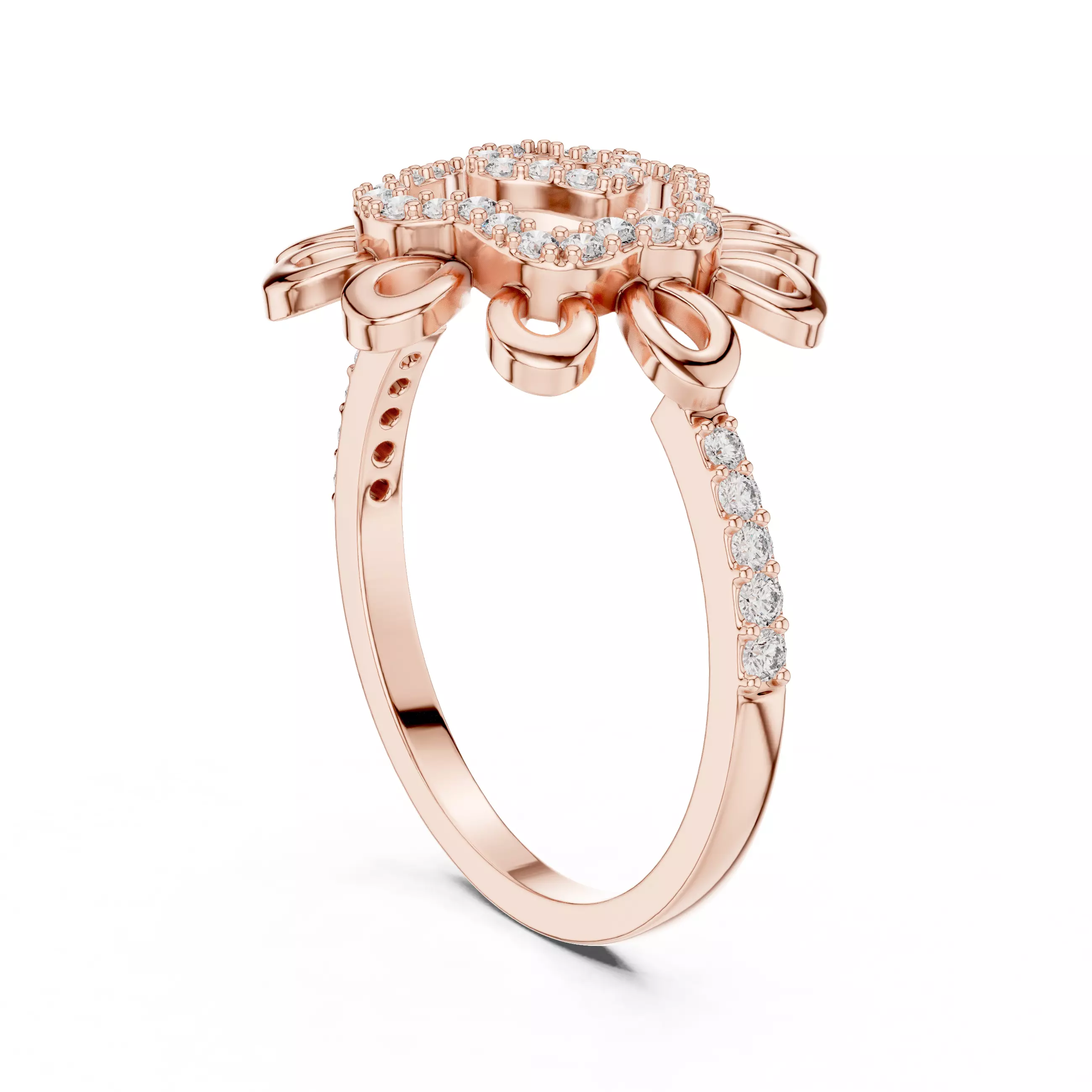 Round Cut Diamond Engagement Wedding Ring 3DM STL Video 3D print model_3