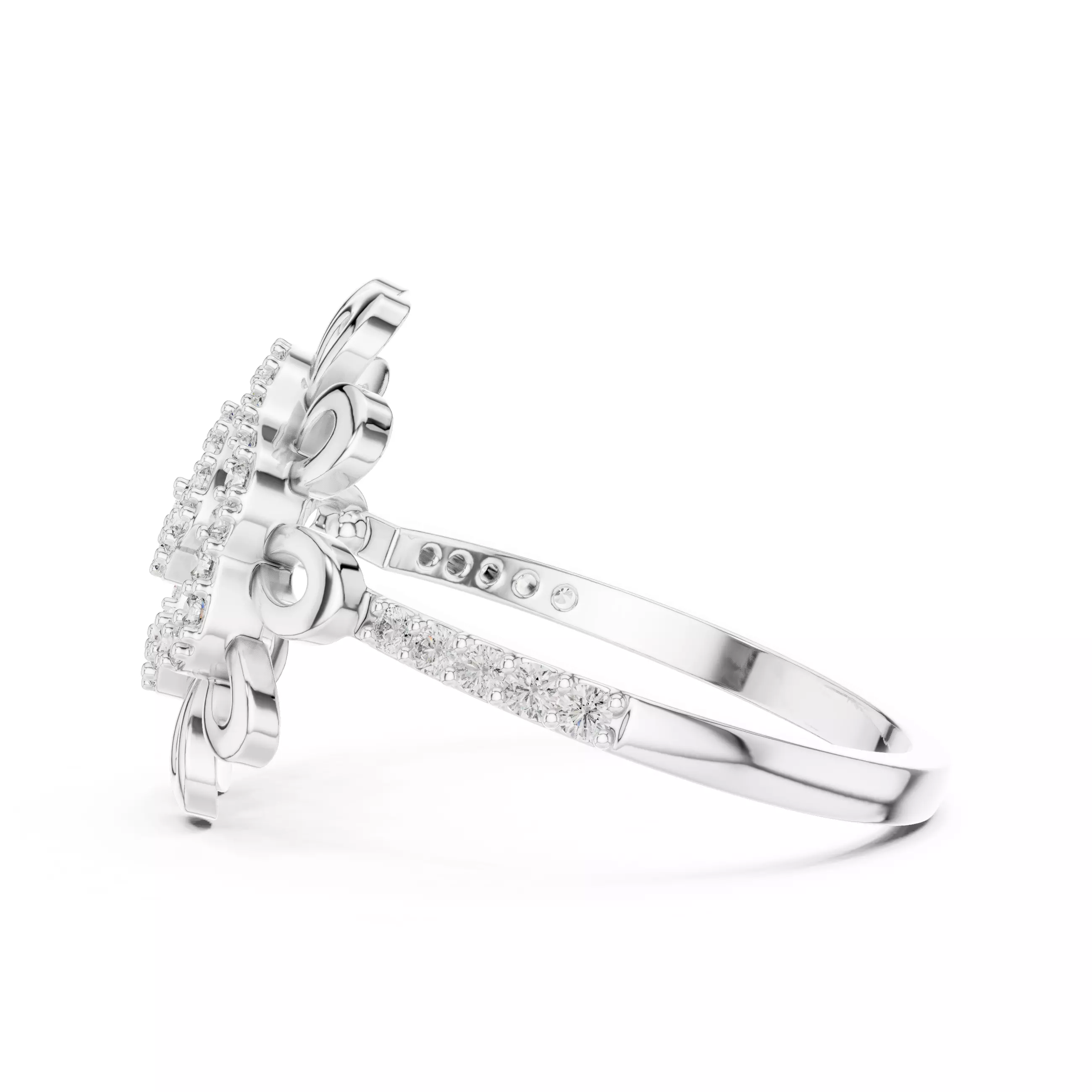Round Cut Diamond Engagement Wedding Ring 3DM STL Video 3D print model_11
