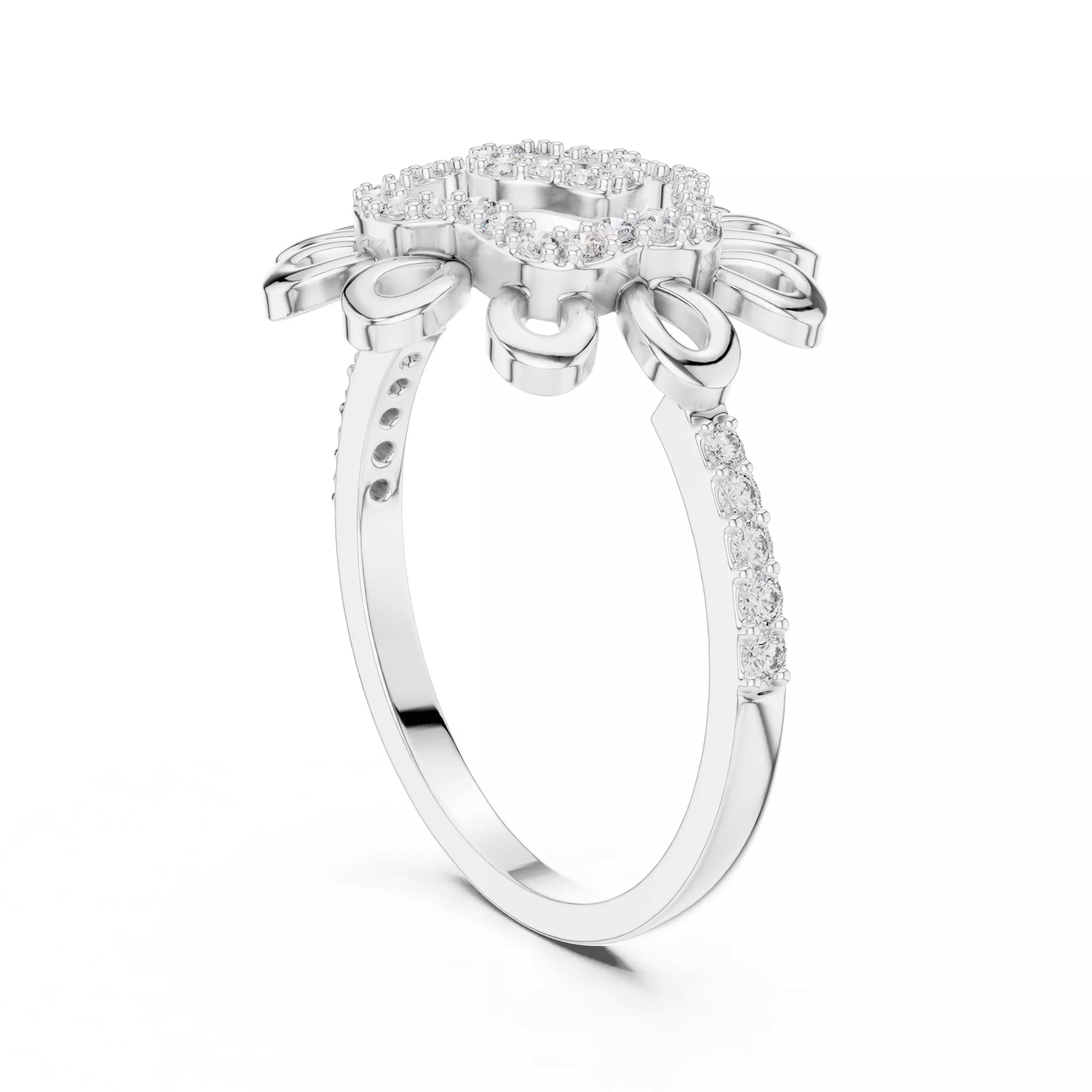 Round Cut Diamond Engagement Wedding Ring 3DM STL Video 3D print model_9