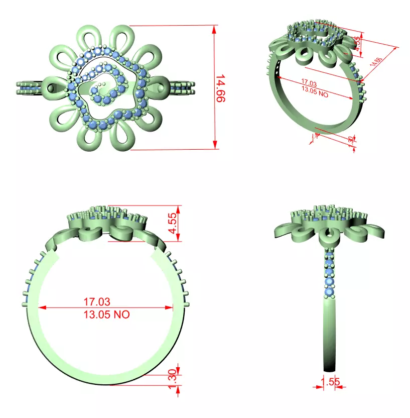 Round Cut Diamond Engagement Wedding Ring 3DM STL Video 3D print model_12