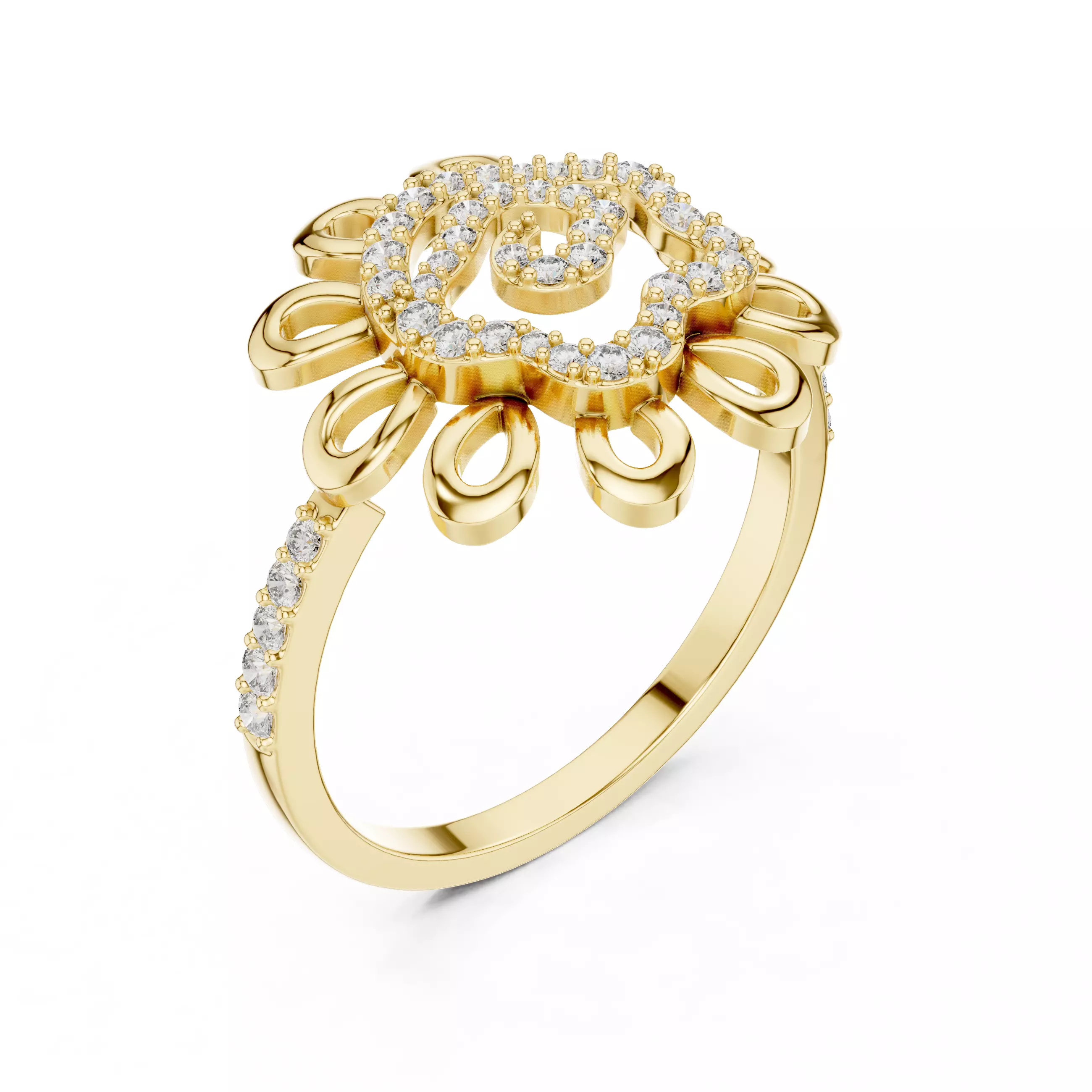 Round Cut Diamond Engagement Wedding Ring 3DM STL Video 3D print model_7