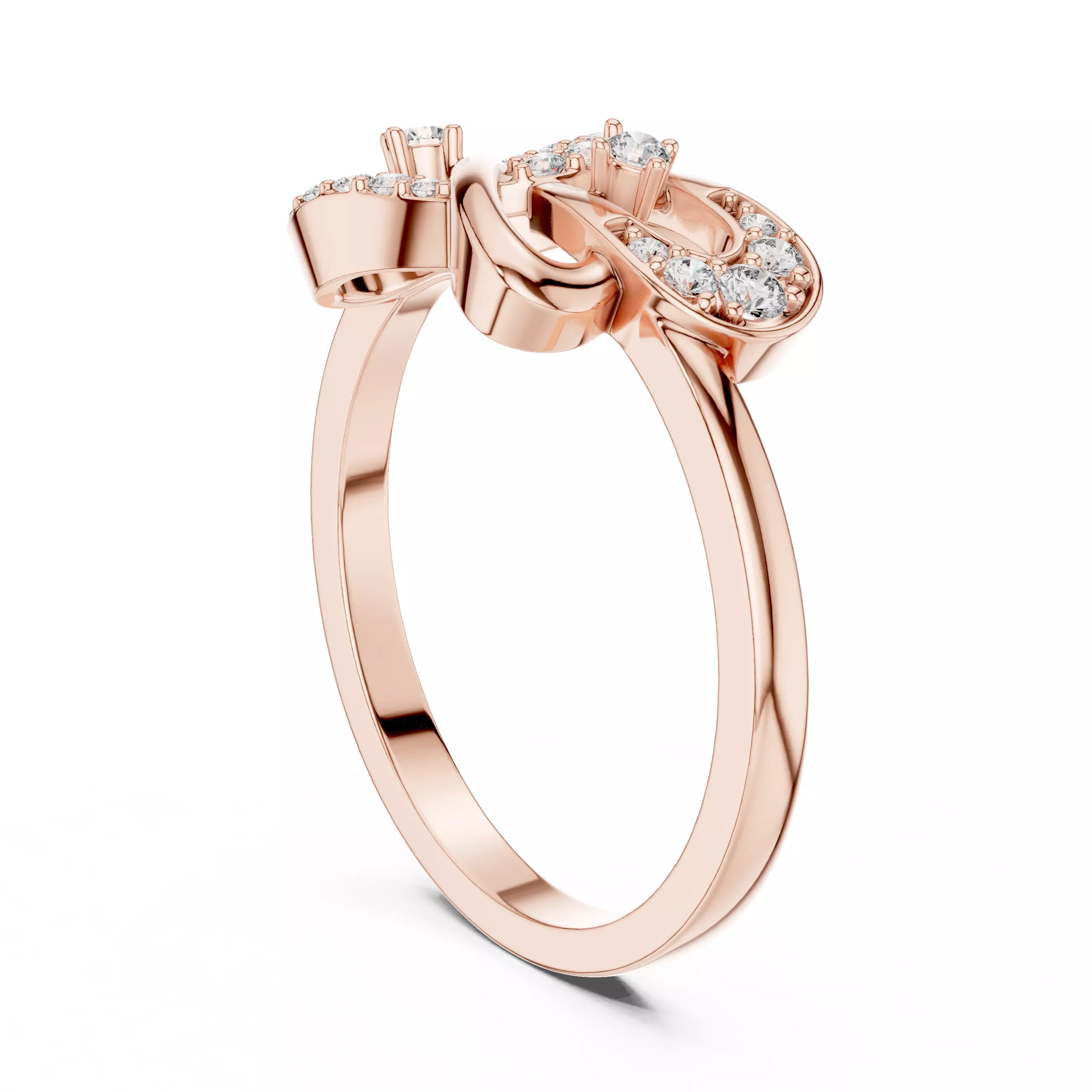 Heart Shape Round Diamond Engagement Ring 3DM STL Video 3D print model_3