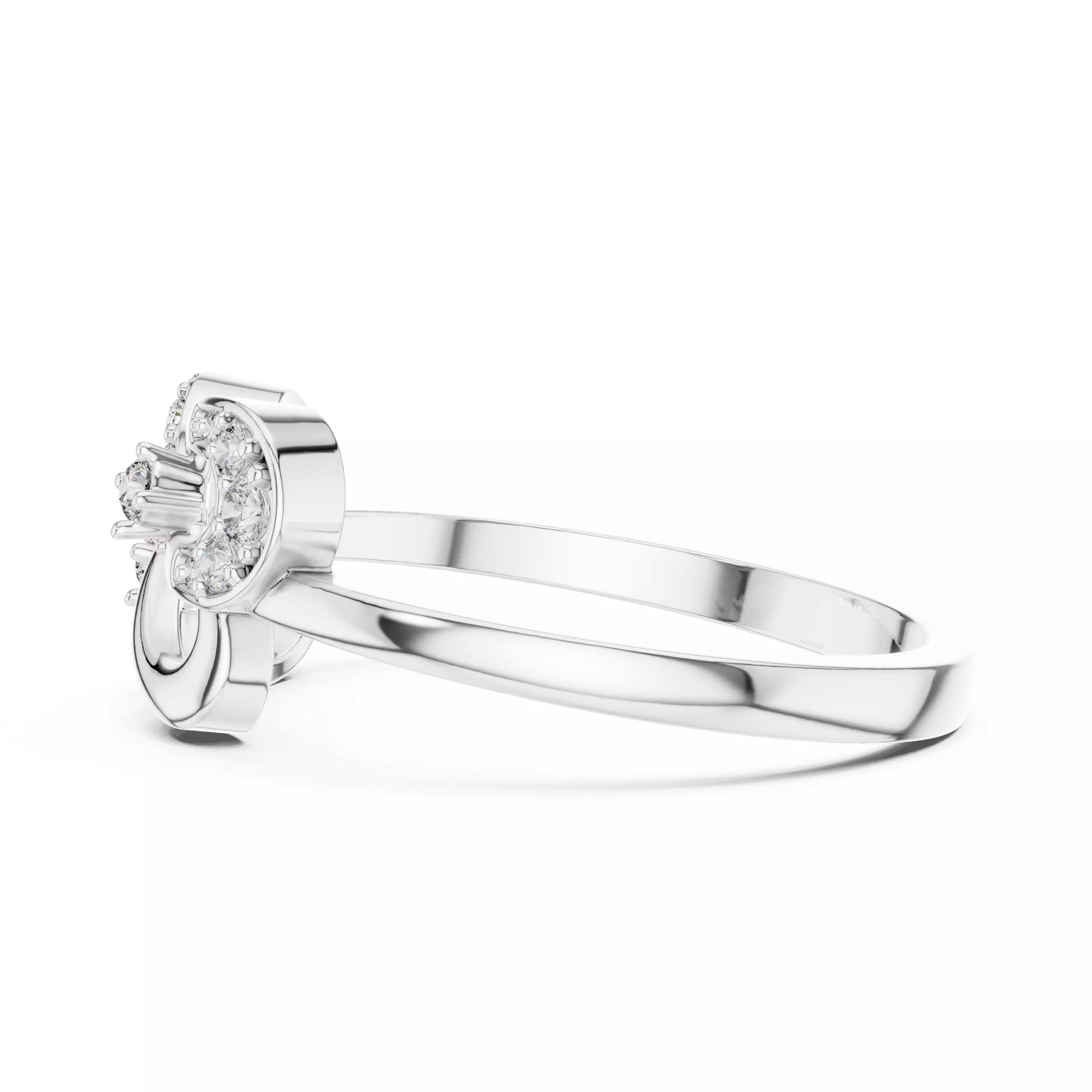 Heart Shape Round Diamond Engagement Ring 3DM STL Video 3D print model_11