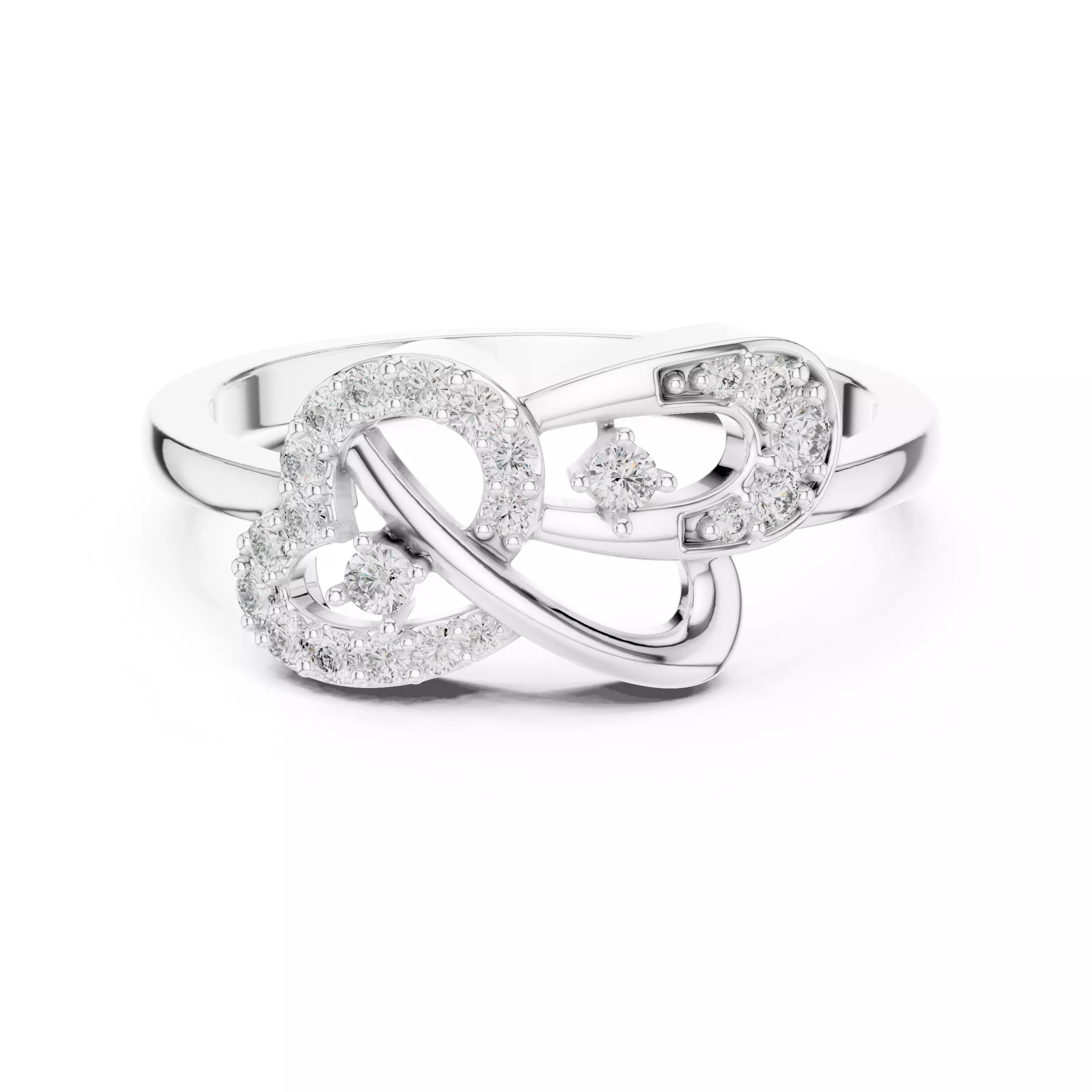 Heart Shape Round Diamond Engagement Ring 3DM STL Video 3D print model_2