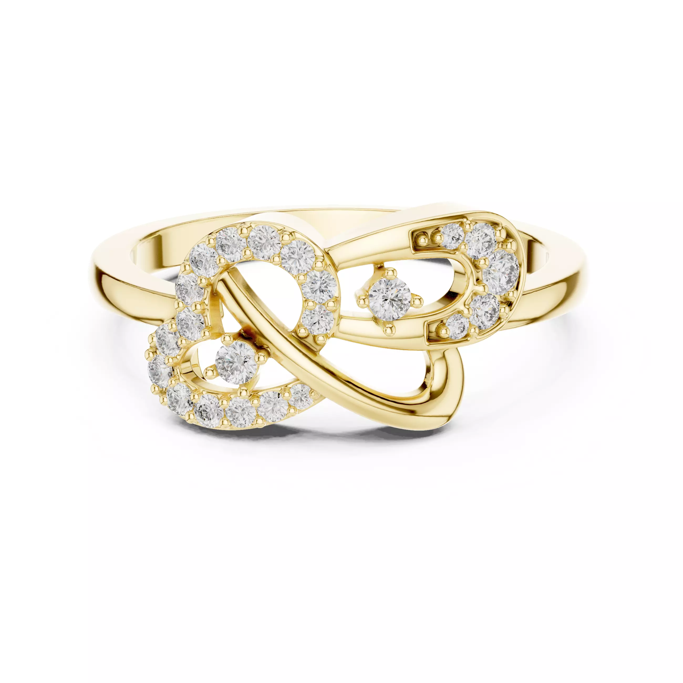 Heart Shape Round Diamond Engagement Ring 3DM STL Video 3D print model_1
