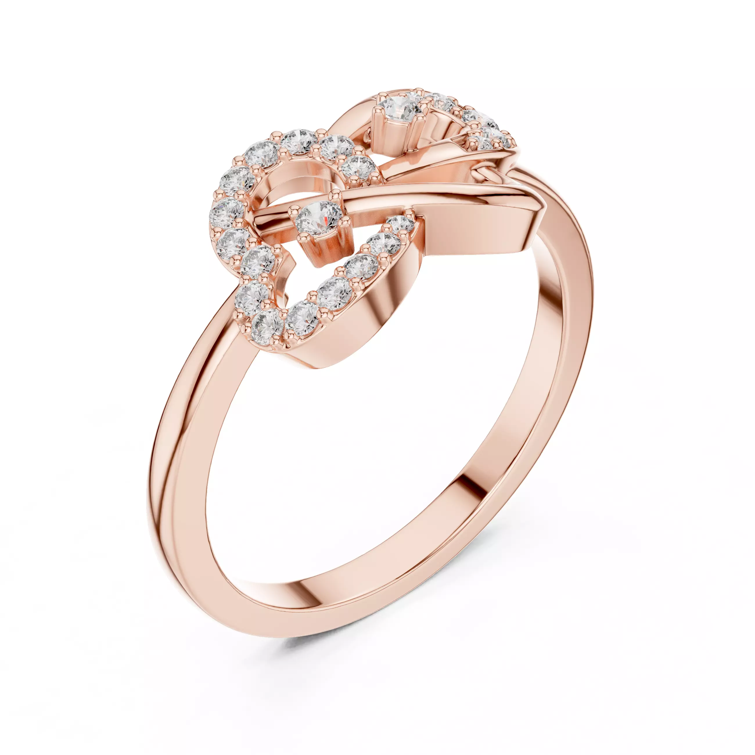 Heart Shape Round Diamond Engagement Ring 3DM STL Video 3D print model_4