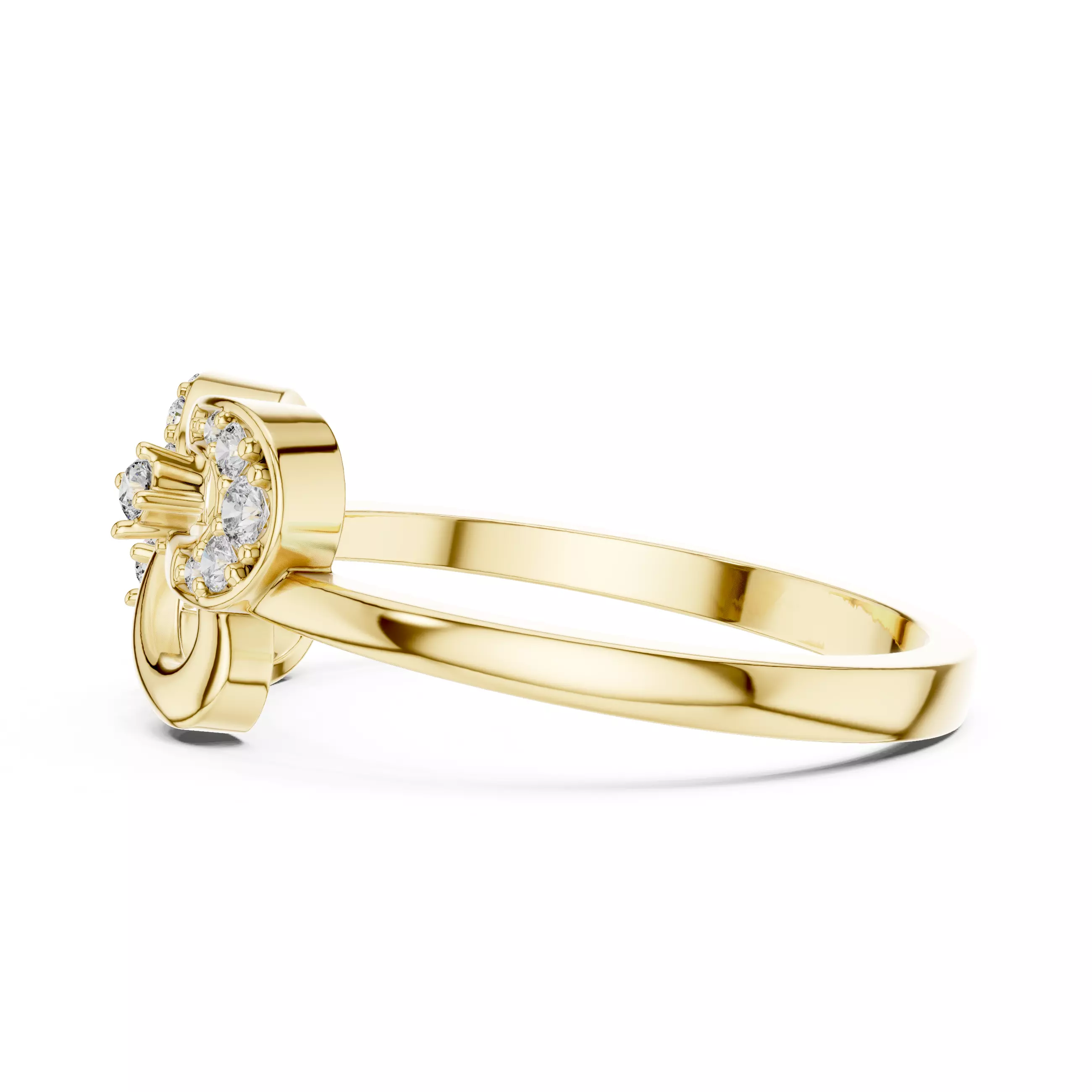Heart Shape Round Diamond Engagement Ring 3DM STL Video 3D print model_8