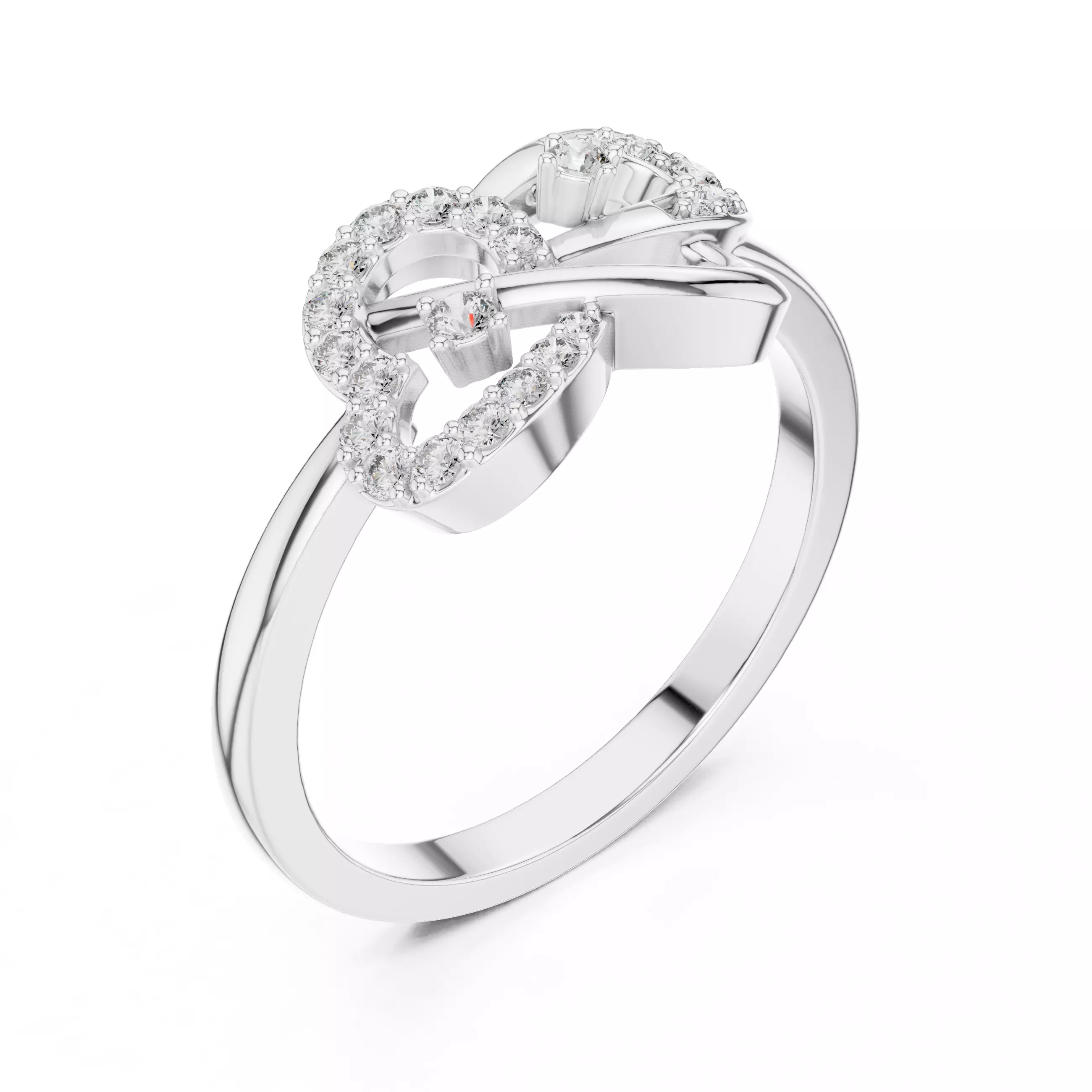 Heart Shape Round Diamond Engagement Ring 3DM STL Video 3D print model_10