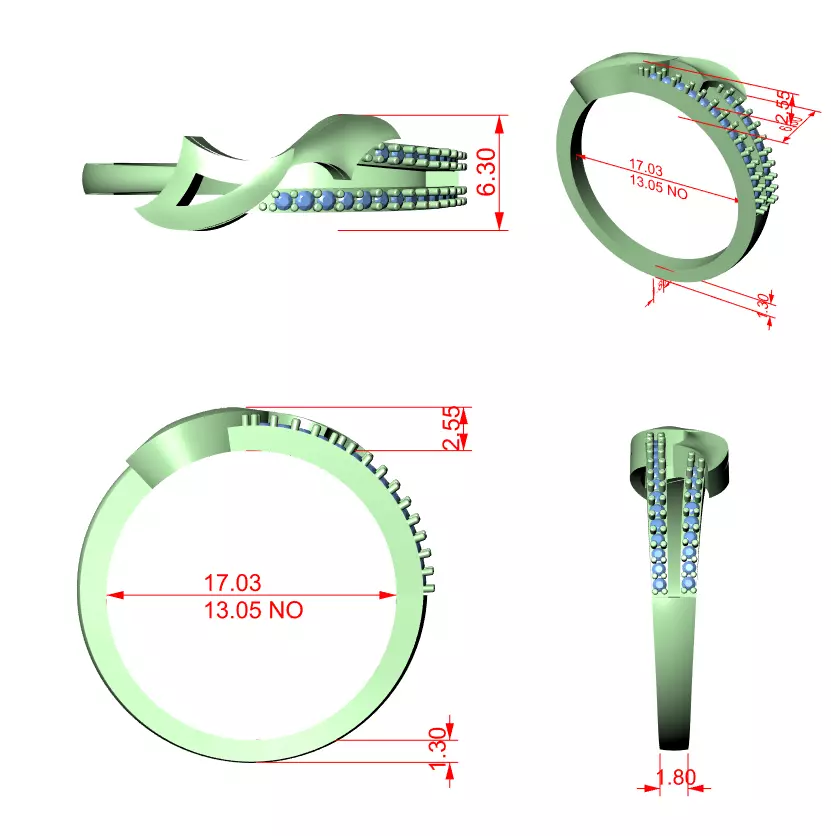 Round Cut Diamond Engagement Wedding Ring 3DM STL Video 3D print model_6