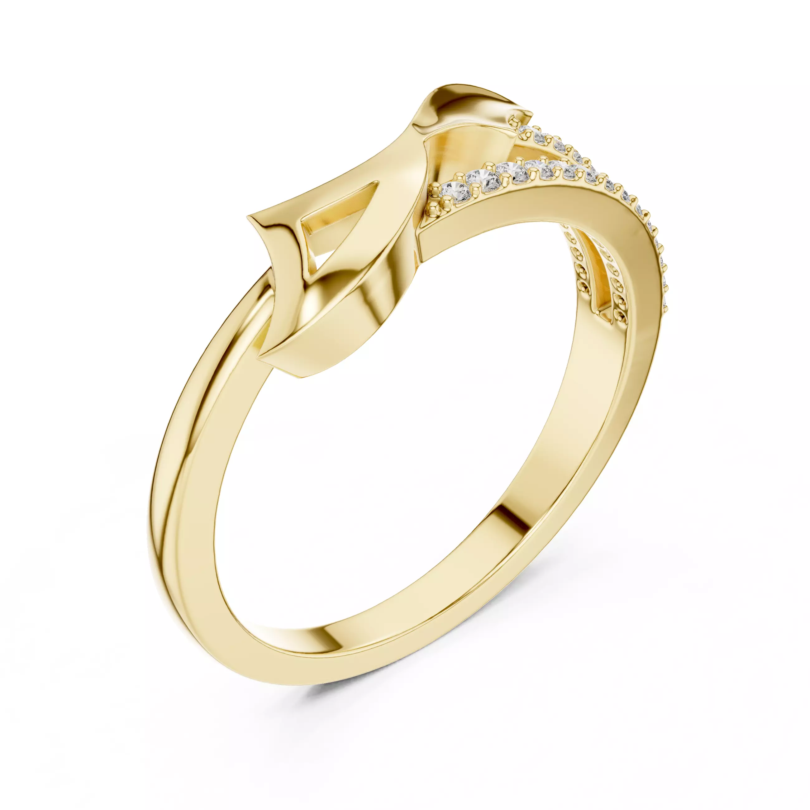 Round Cut Diamond Engagement Wedding Ring 3DM STL Video 3D print model_3