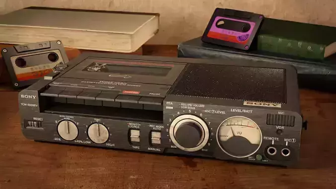 Retro portable cassette recorder