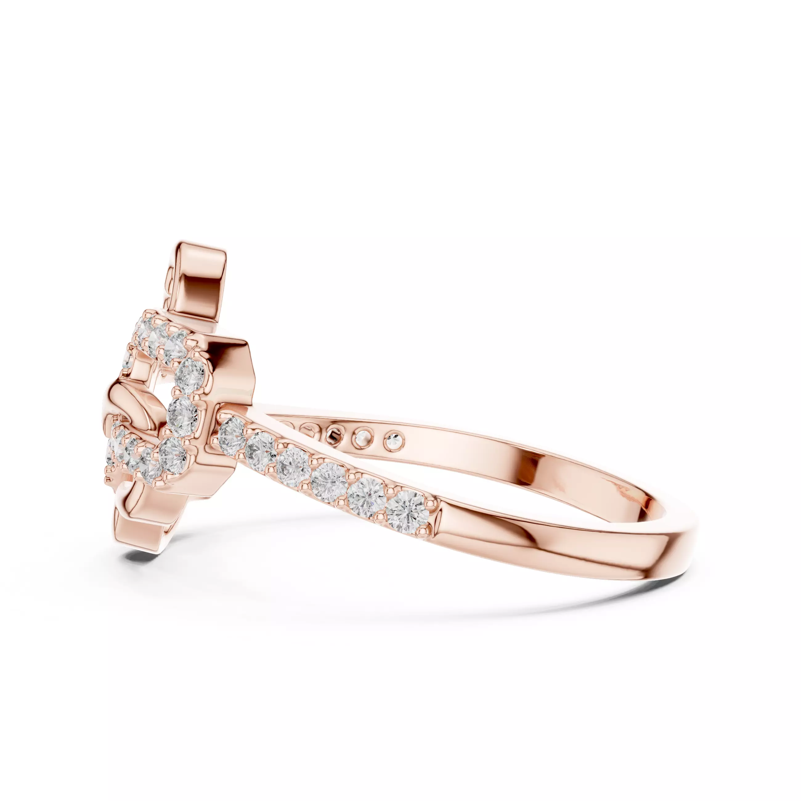 Round Cut Diamond Engagement Wedding Ring 3DM STL Video 3D print model_5