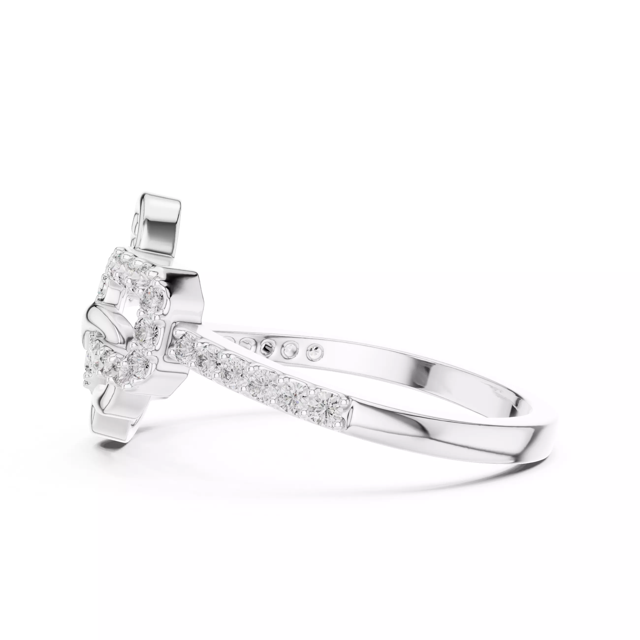Round Cut Diamond Engagement Wedding Ring 3DM STL Video 3D print model_11