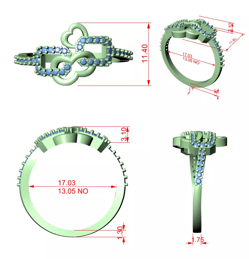 Round Cut Diamond Engagement Wedding Ring 3DM STL Video 3D print model_12