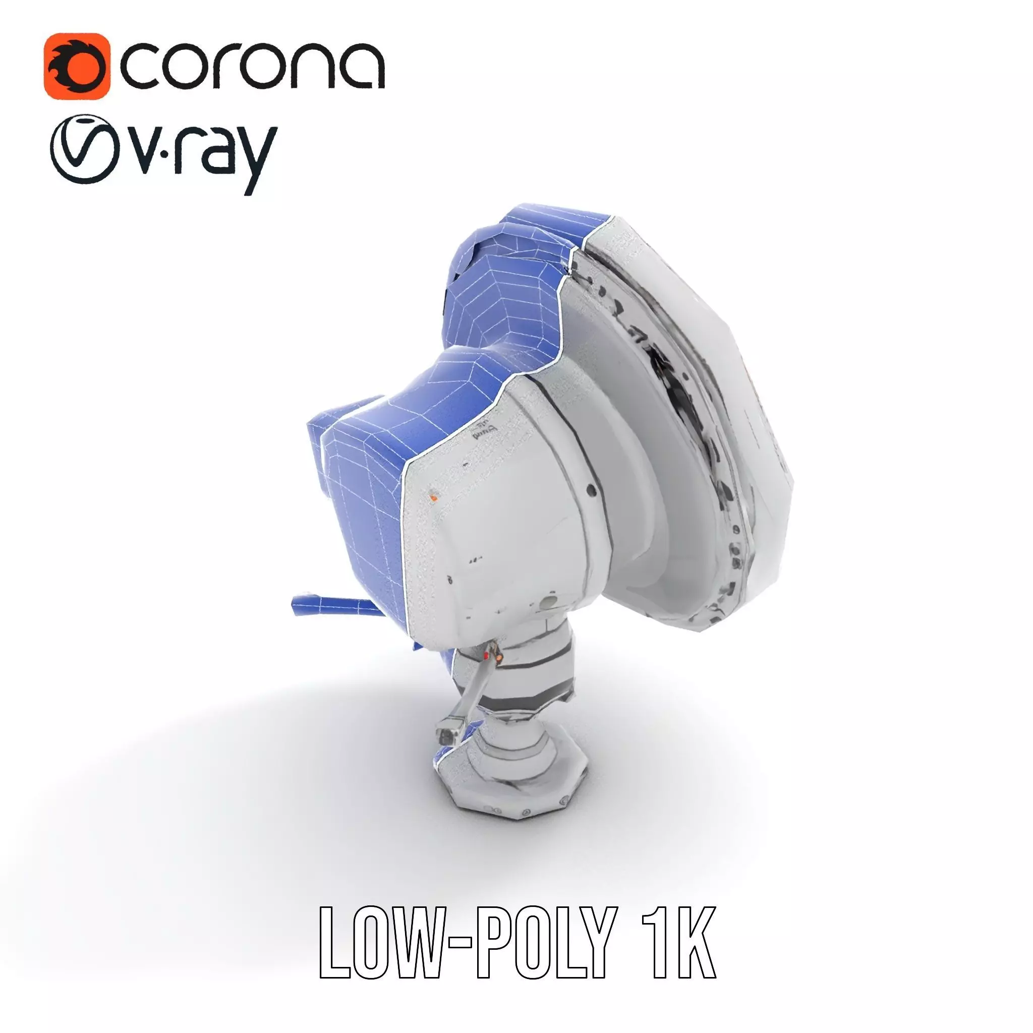 Silver Satellite Dish model pack Low-poly 3D model_26