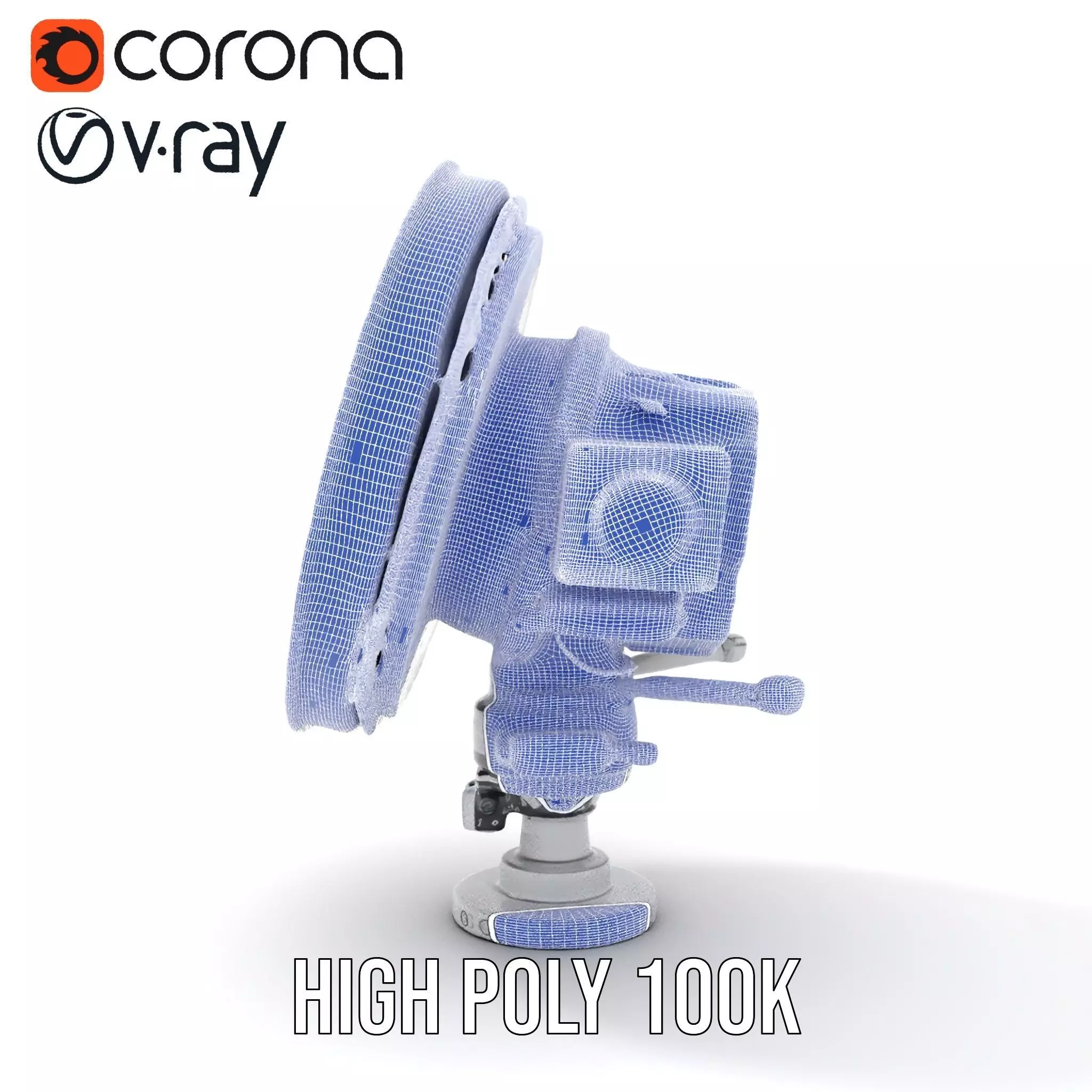 Silver Satellite Dish model pack Low-poly 3D model_35