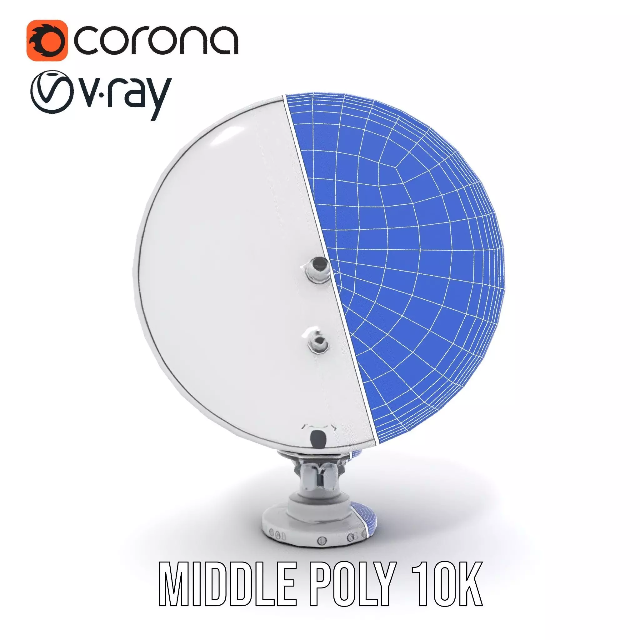 Silver Satellite Dish model pack Low-poly 3D model_30