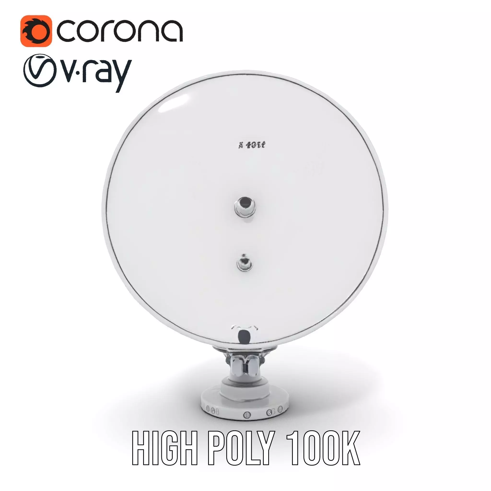 Silver Satellite Dish model pack Low-poly 3D model_18