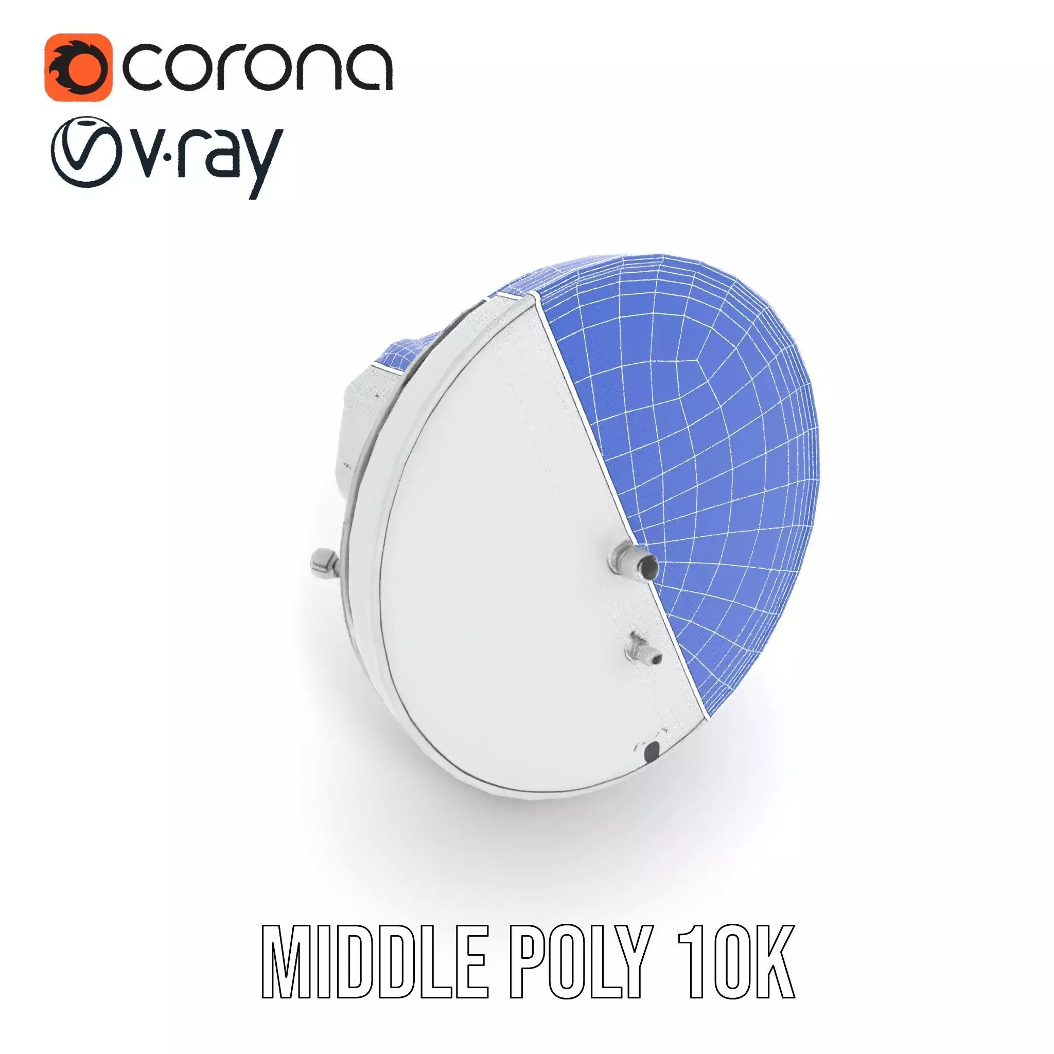 Silver Satellite Dish model pack Low-poly 3D model_16